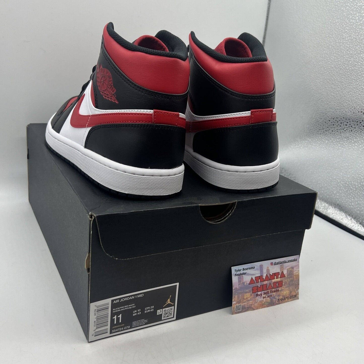 Size 11 - Jordan 1 Mid Bred Toe Brand New Og All