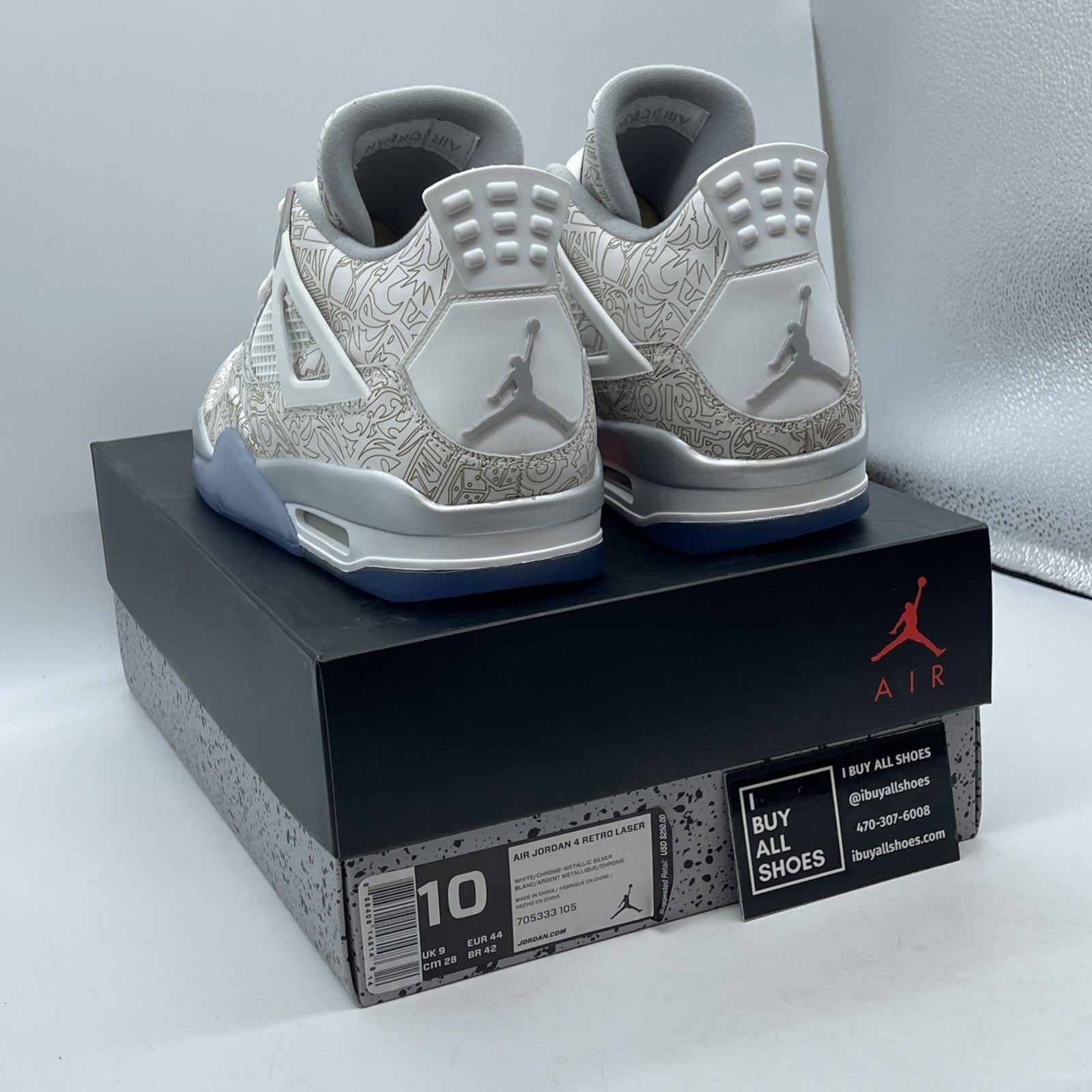 Size 10 - Air Jordan 4 Retro 30th Anniversary Laser Grey Suede (705333-105(