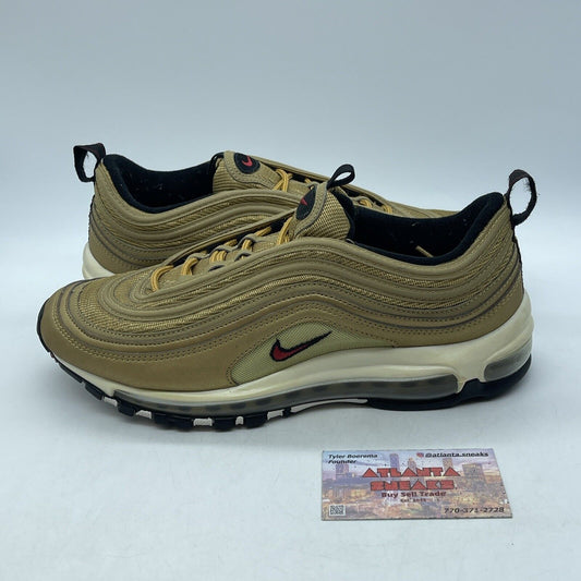 Size 9.5 - Nike Air Max 97 OG QS Metallic Gold Red Black White (884421-700)