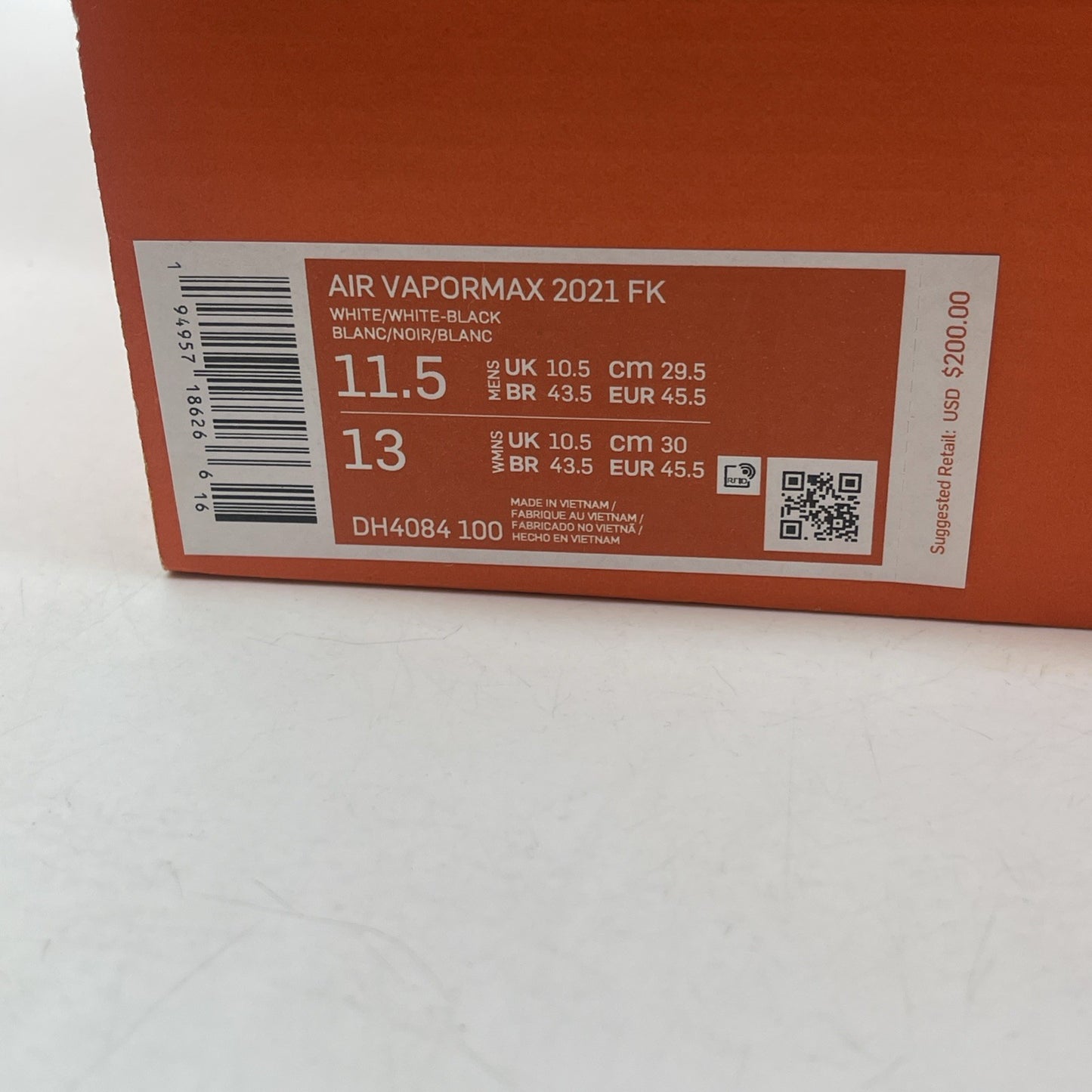Size 11.5 - Nike Air VaporMax 2021 Flyknit Monochrome White Black (DH4084-100)