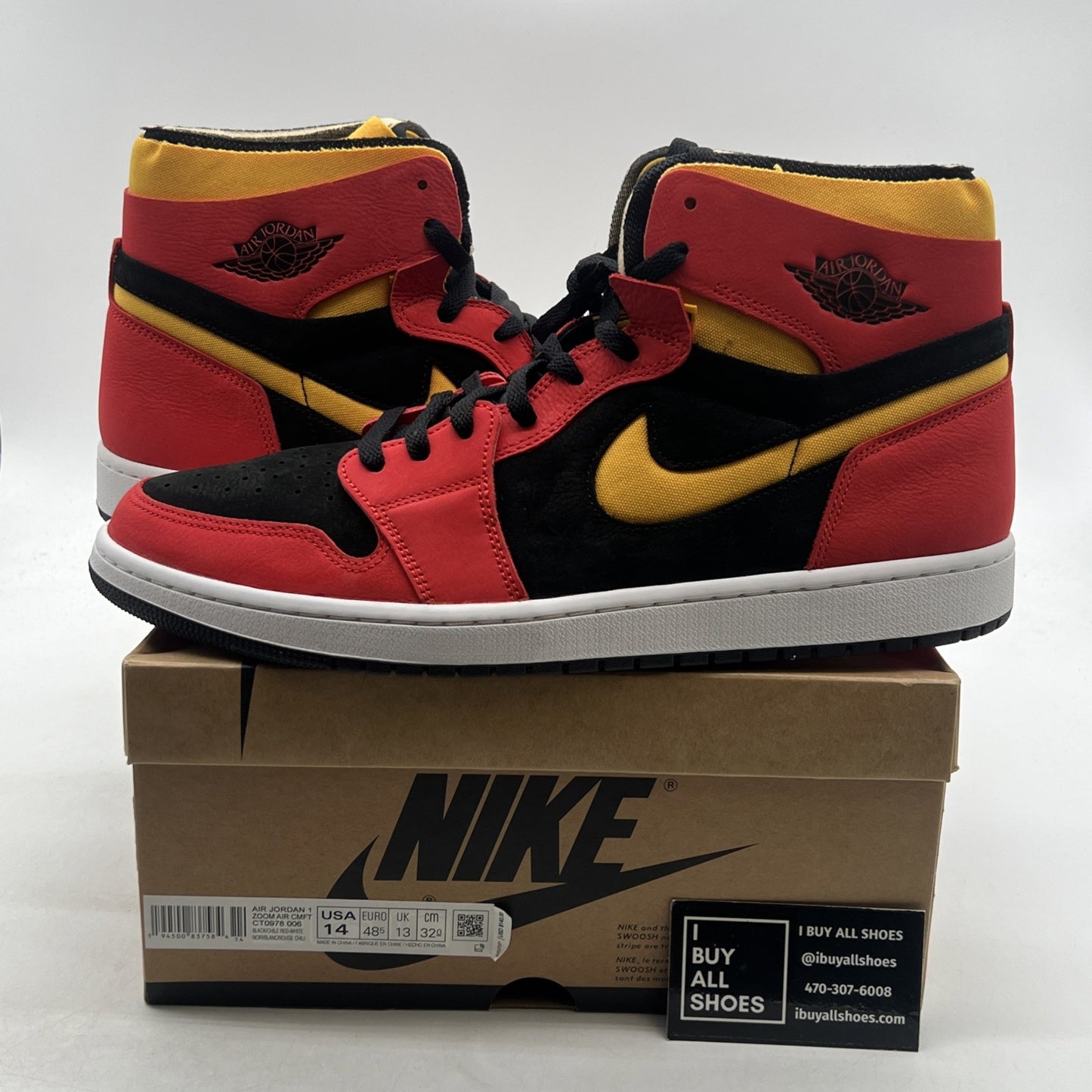 Size 14 - Air Jordan 1 Zoom Comfort High Chile Red (CT0978-006)