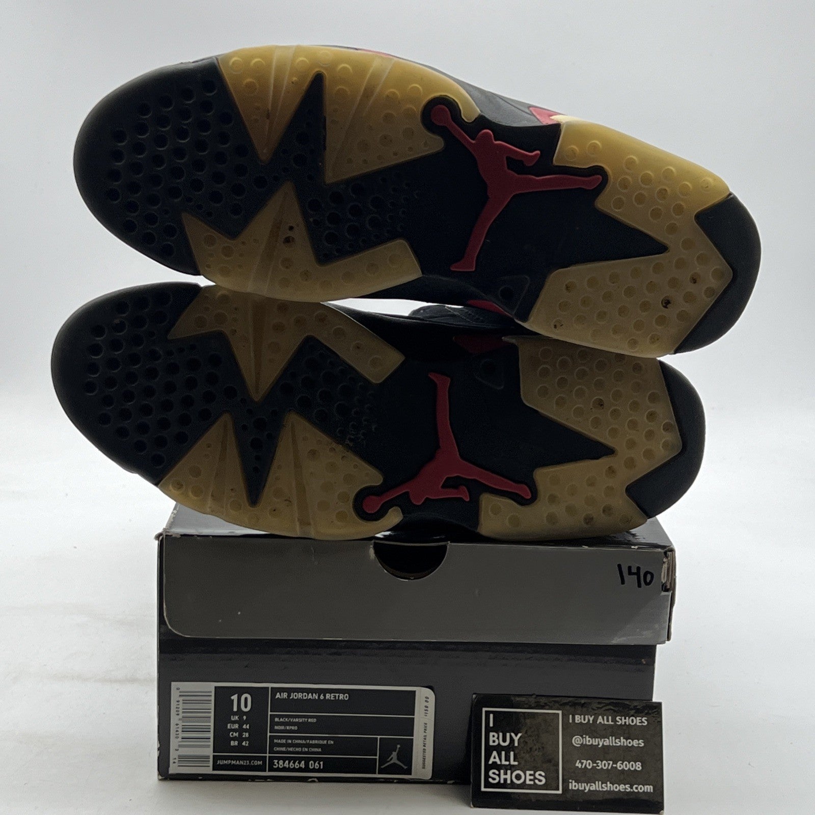 Size 10 - Air Jordan 6 Retro 2010 Varsity Red (384664-061)