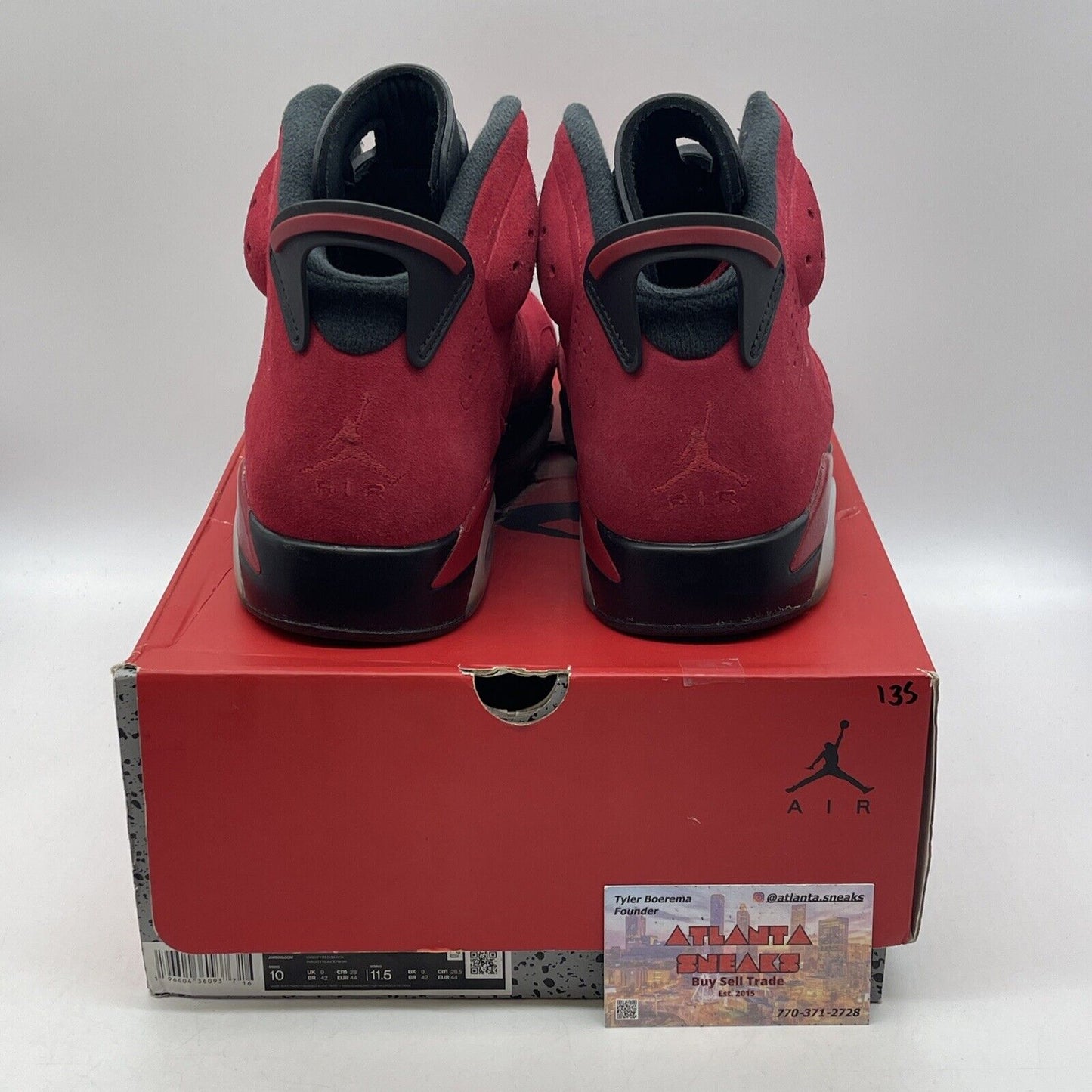 Size 10 - Air Jordan 6 Retro Toro Bravo Red Suede Black White (CT8529-600)