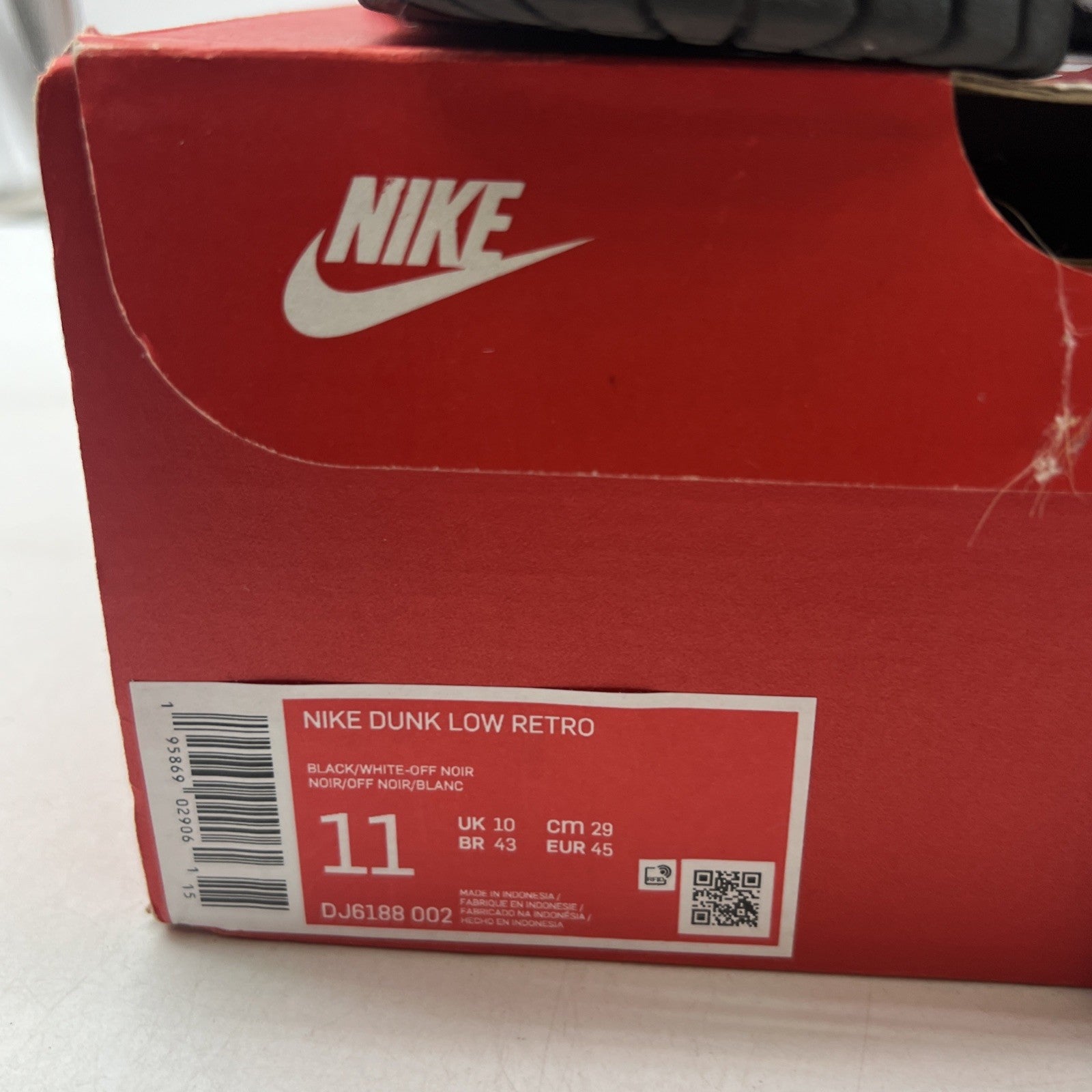 Size 11 - Nike Dunk Low Black Panda (DJ6188-002)