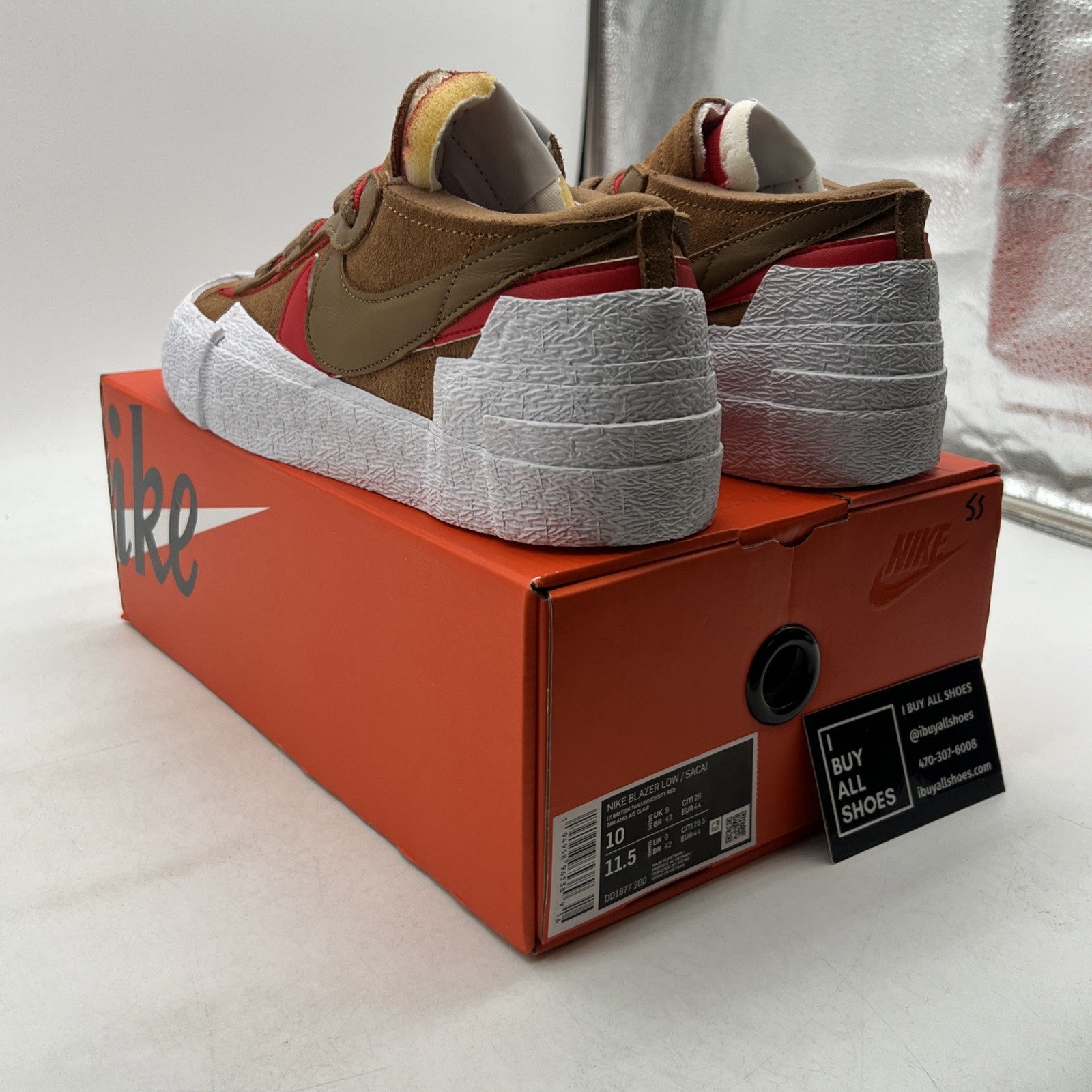 Size 10 - Nike sacai x Blazer Low British Tan (DD1877-200)