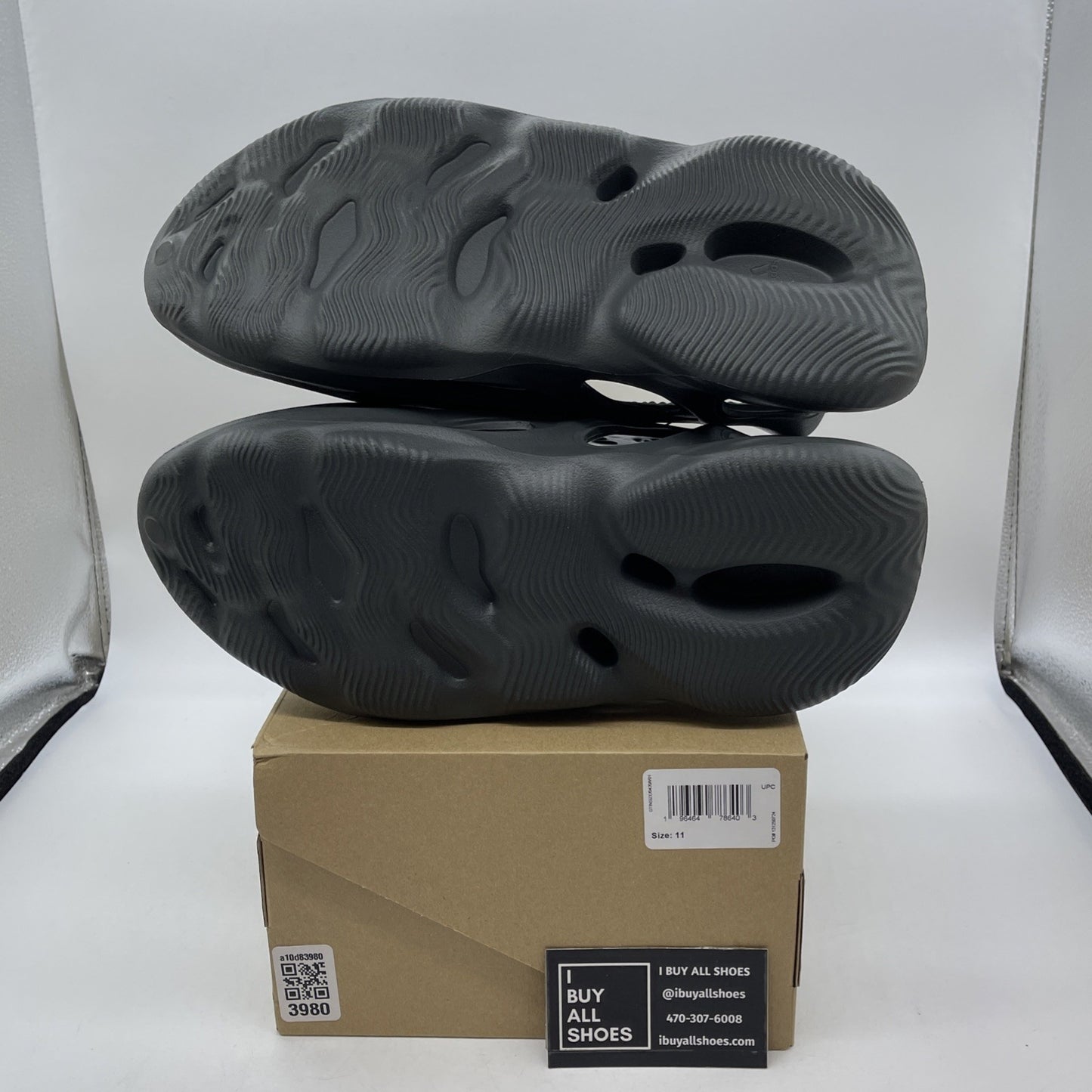 Size 11 - Adidas Yeezy Foam Runner RNR Onyx Black Rubber  (HP8739)