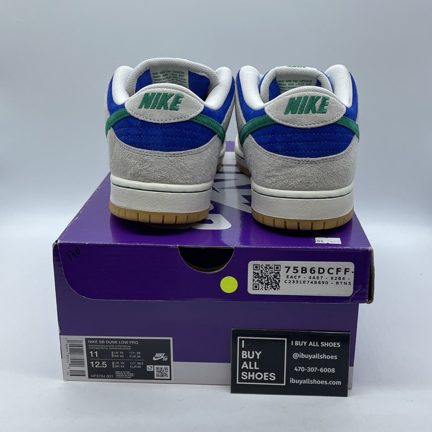 Size 11 - Nike Dunk Pro SB Low Hyper Royal Malachite Blue Grey (HF3704-001)