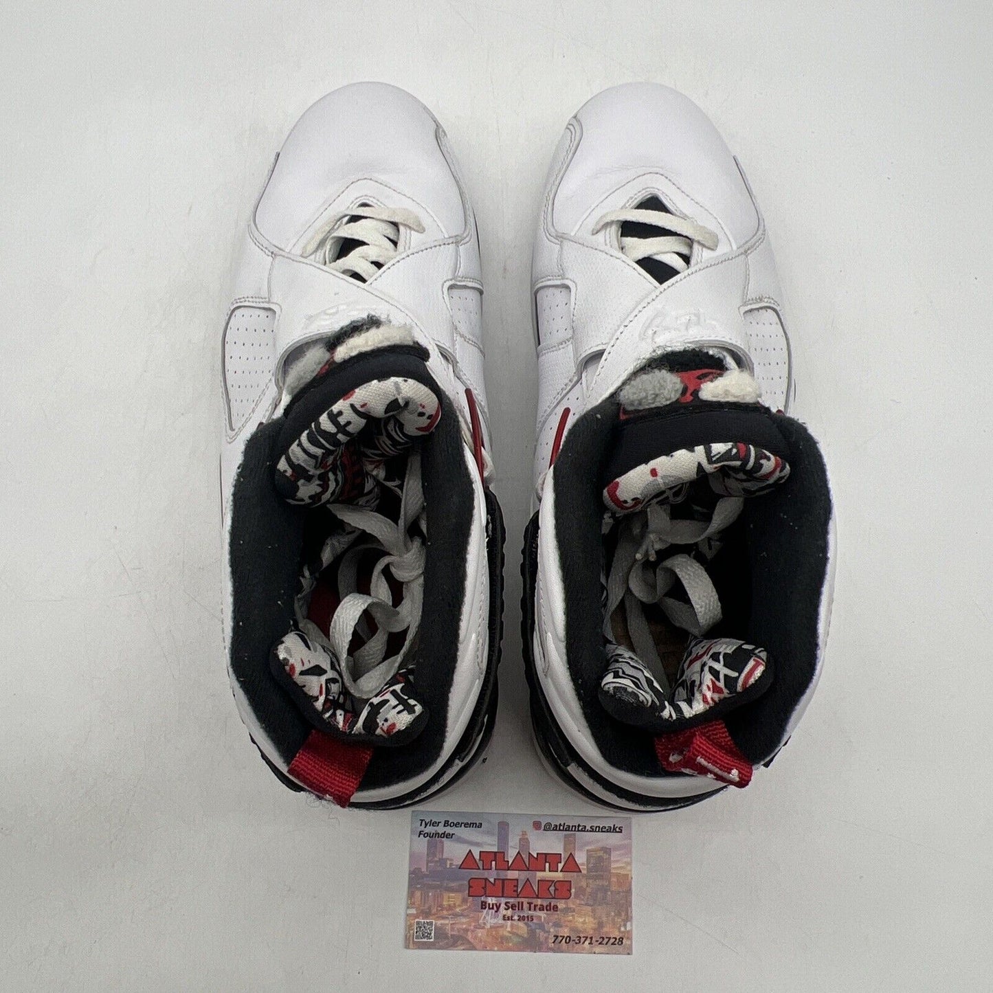 Size 10.5 - Air Jordan 8 Retro Alternate Black Red Leather White (305381-104)