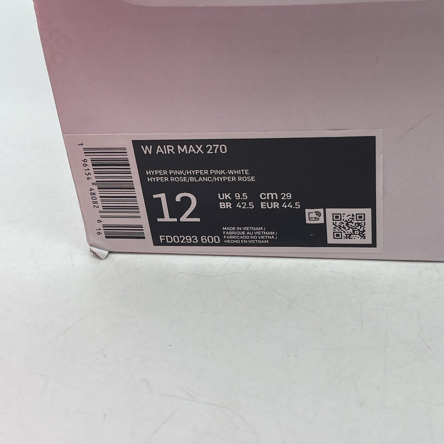 Size 12W - Nike Air Max 270 Triple Pink (FD0293-600)