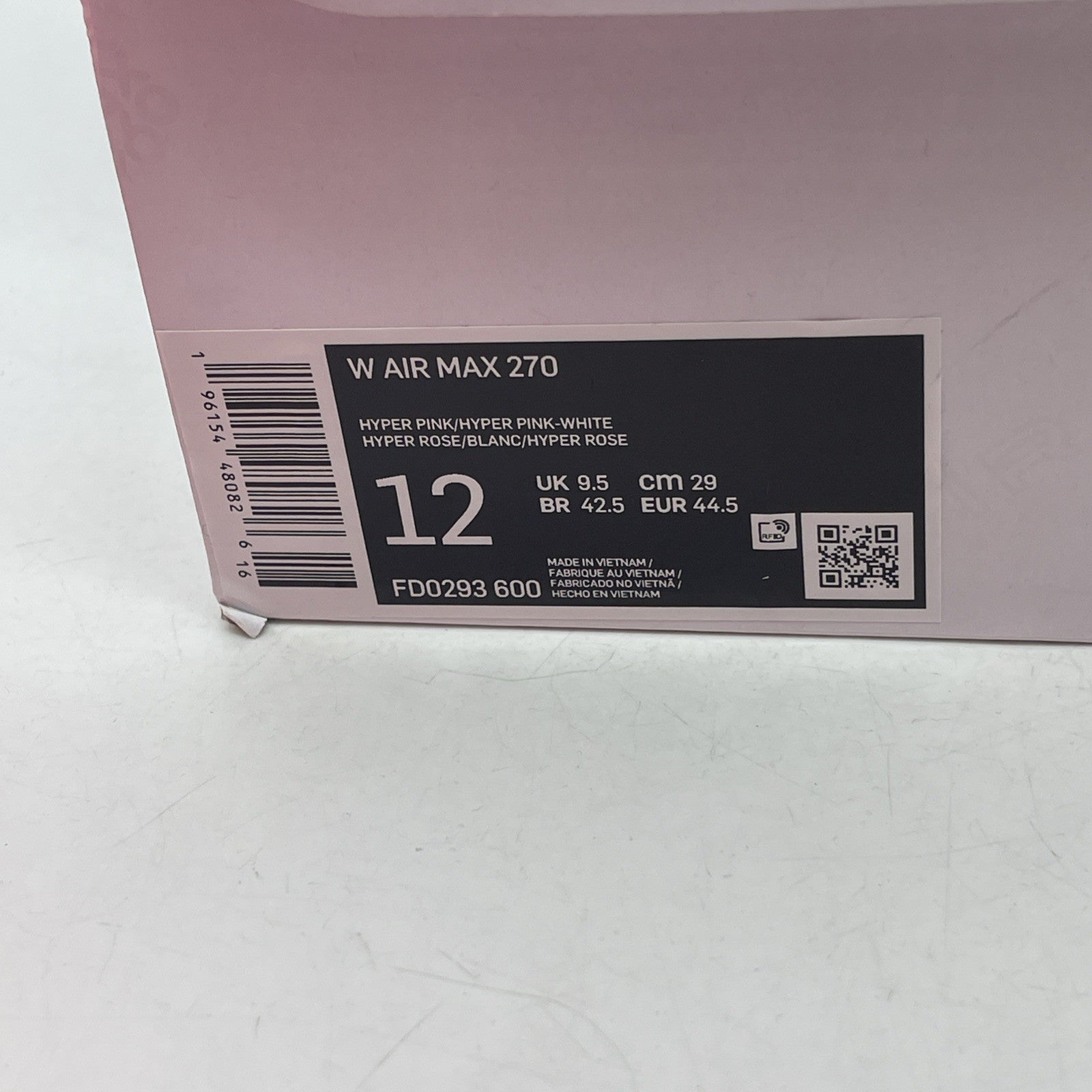 Size 12W - Nike Air Max 270 Triple Pink (FD0293-600)