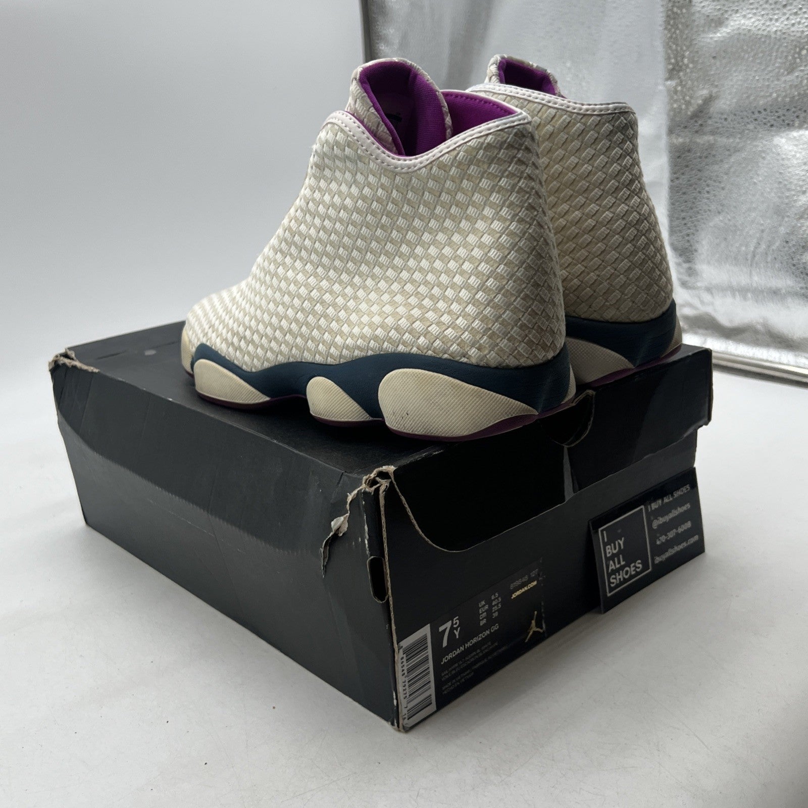 Size 7.5 - Air Jordan Horizon GG Sail/Hyper Youth Basketball Shoes (819848-127)