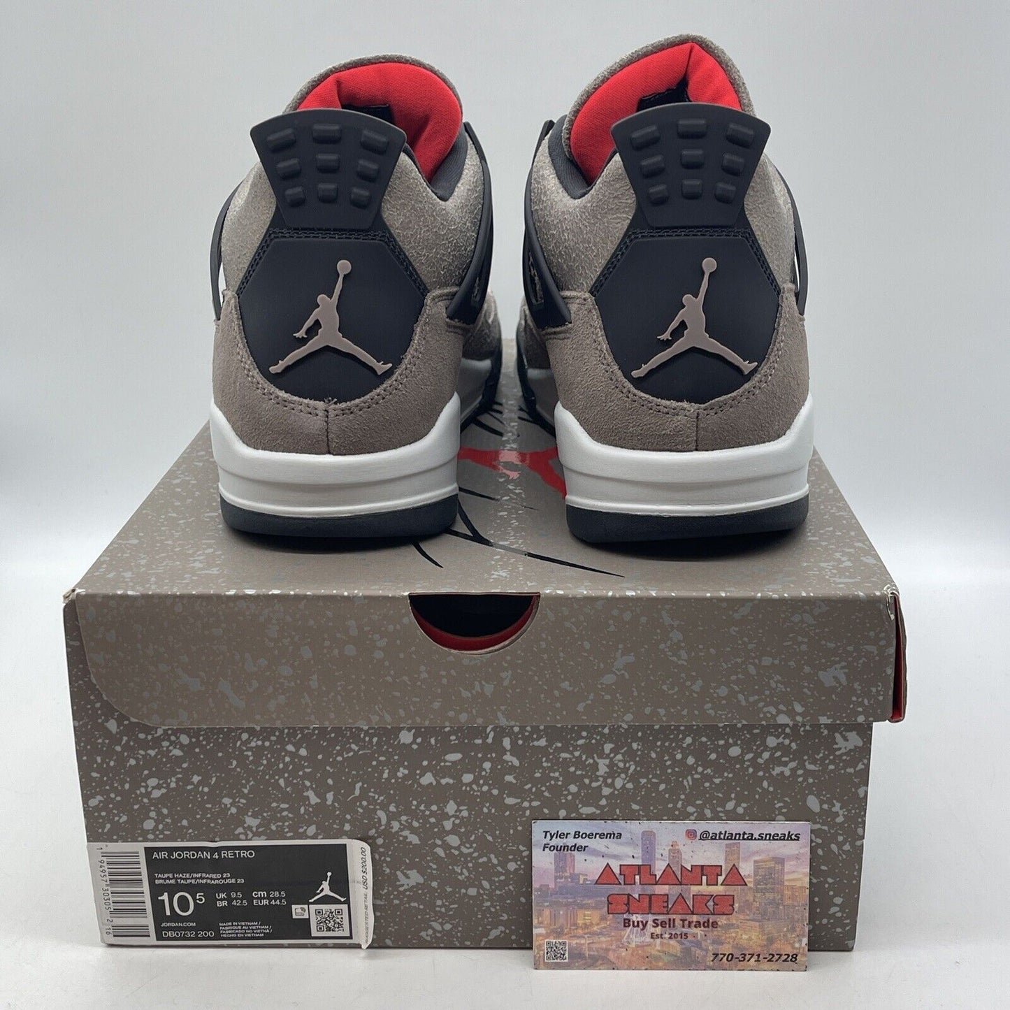 Size 10.5 - Jordan 4 Retro Mid Taupe Haze Brown Suede Black Leather (DB0732-200)