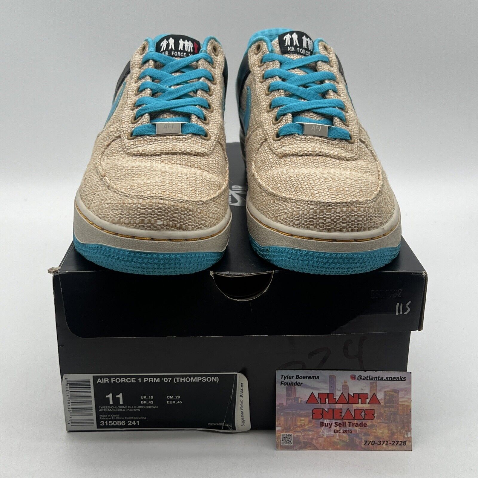 Size 11 - Nike Air Force 1 Premium 07 Thompson Original Six Teal (315086-241)