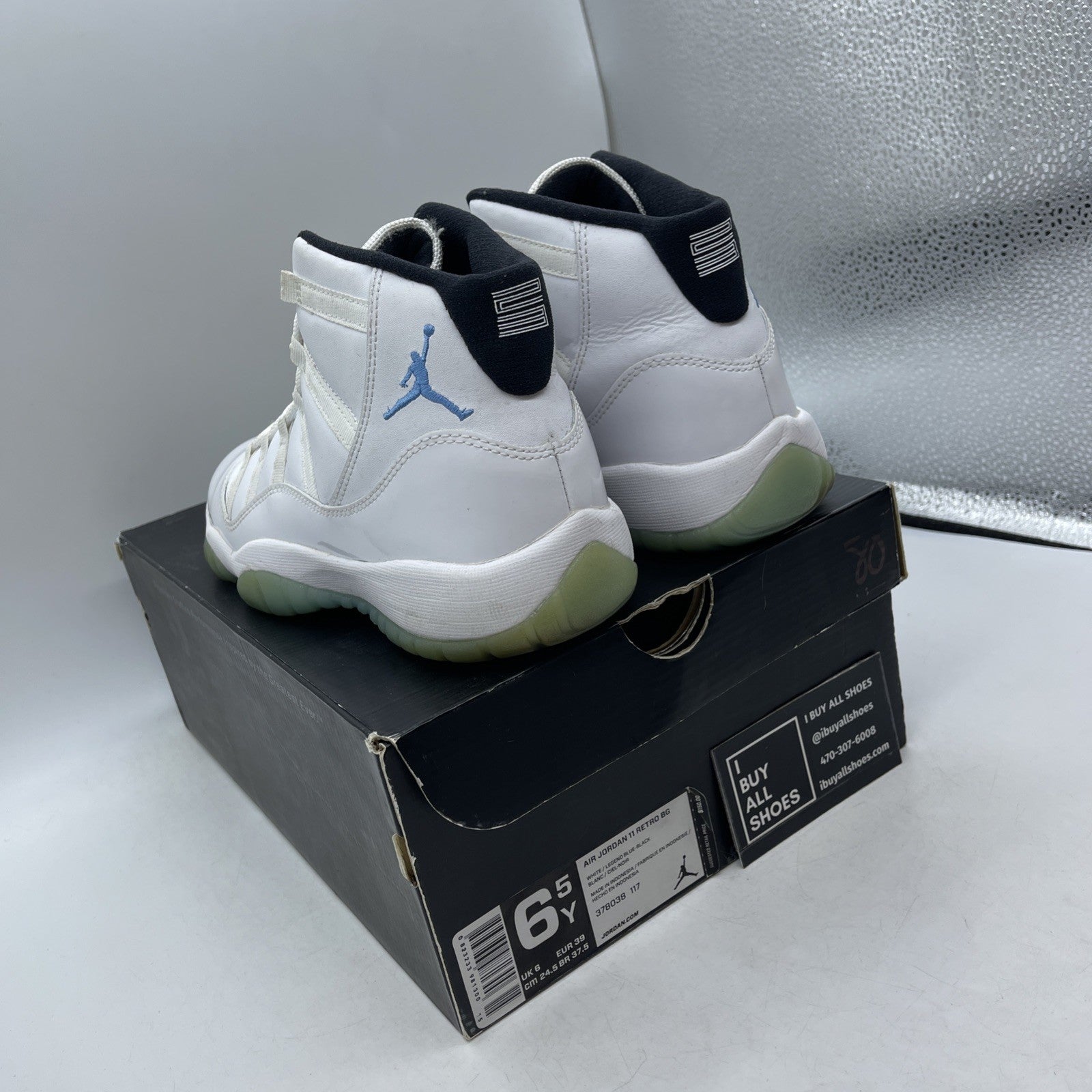 Size 6.5Y (GS) - Air Jordan 11 High Legend Blue (378038-117)