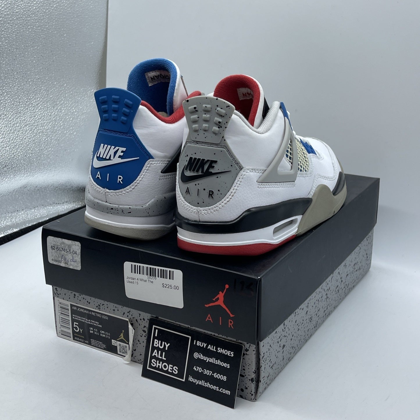 Size 5Y - Jordan 4 Retro SE Mid What The 4 White Leather (408452-146)