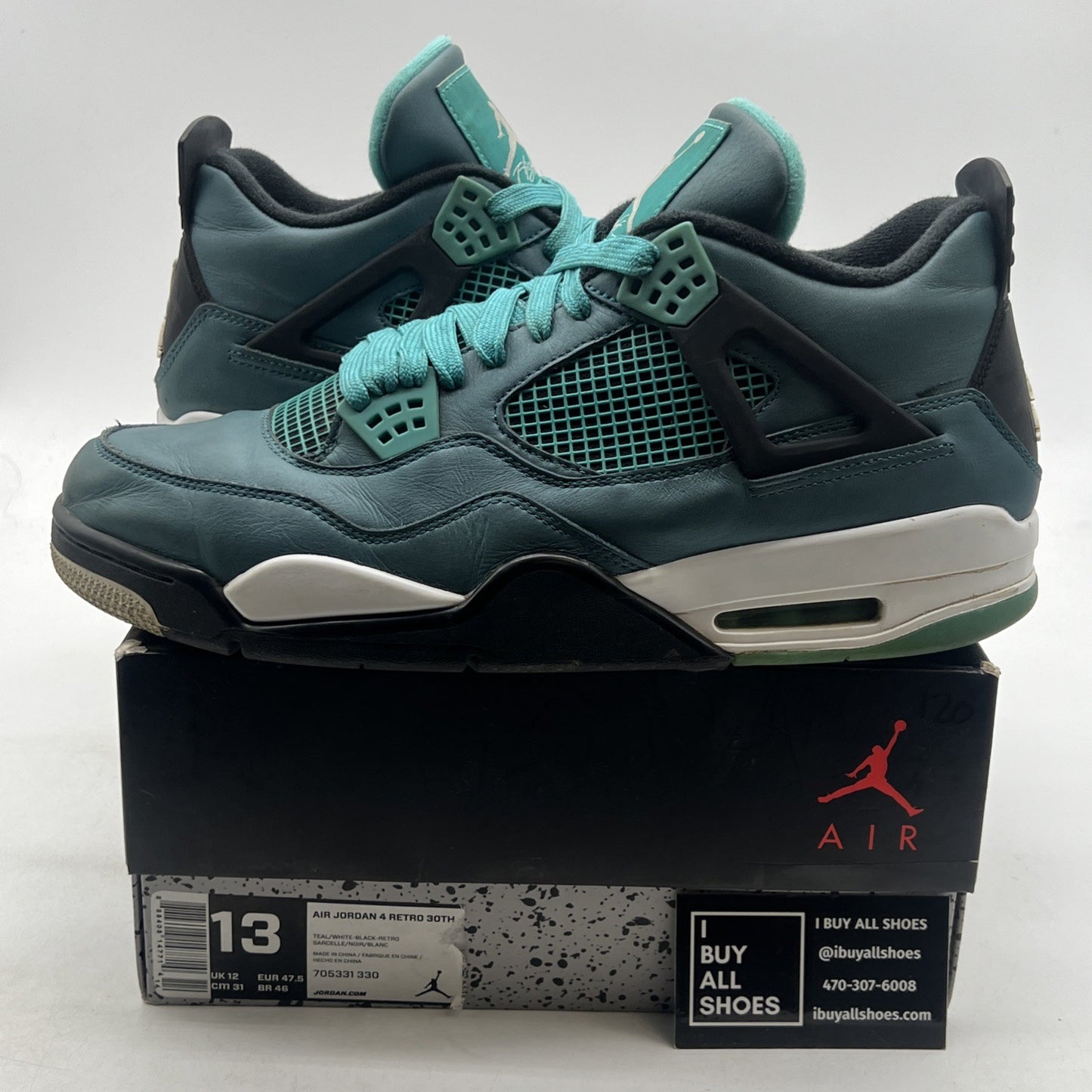 Size 13 - Air Jordan 4 Retro Teal (705331-330)