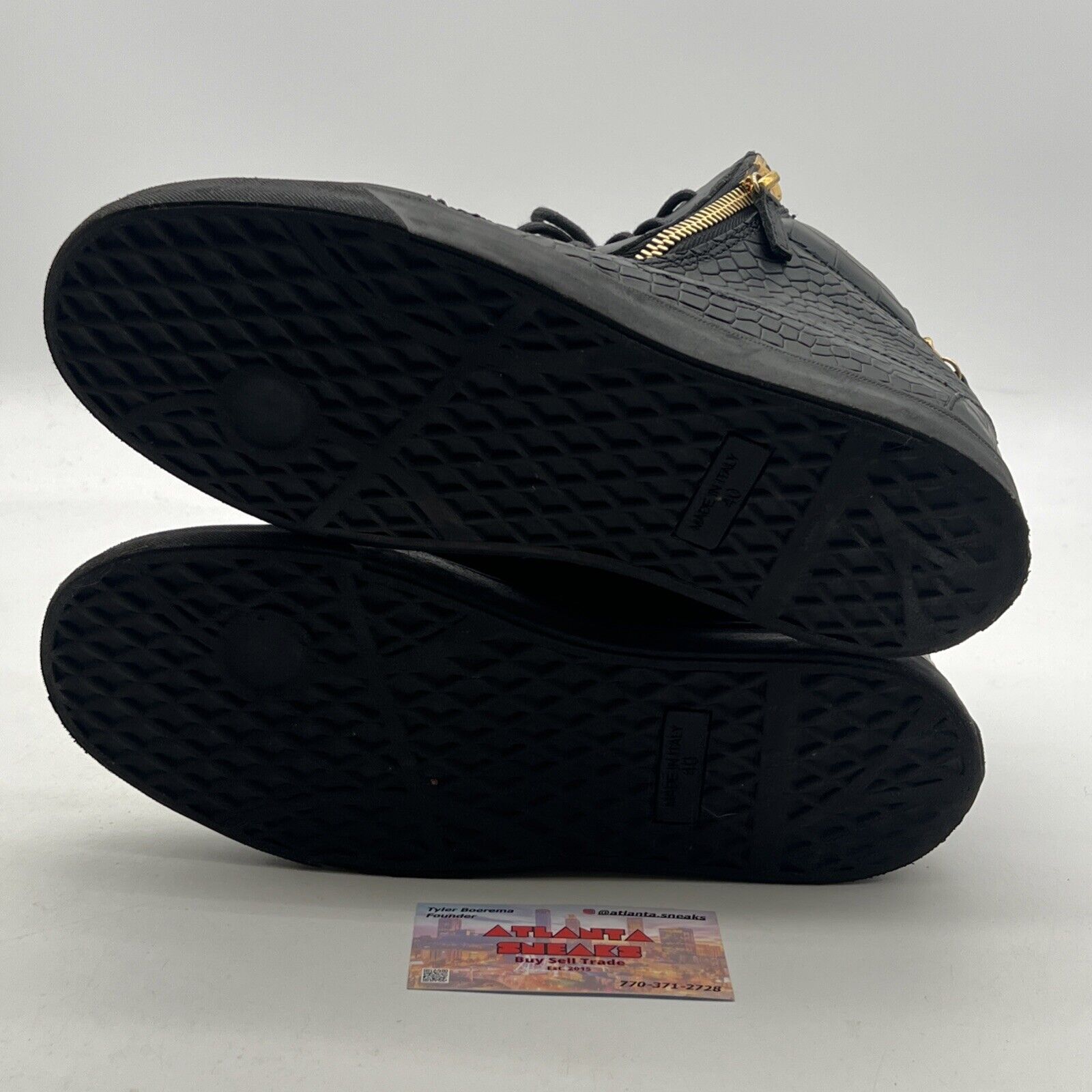 Size 9.5 - Giuseppe Zanotti Embossed High Top Sneakers In Leather Men Black