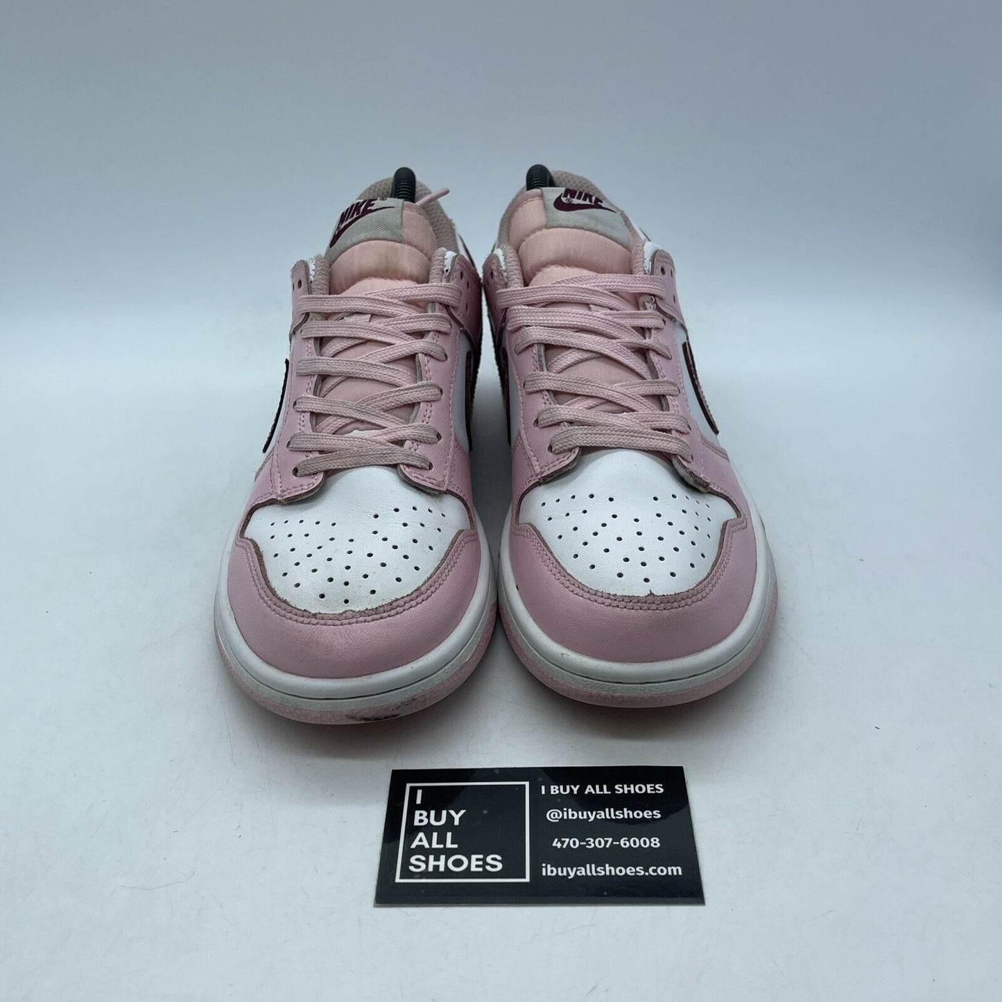Size 8 - Dunk Low GS ‘Pink Foam’ Burgundy White Pink Leather Suede (CW1590-601)