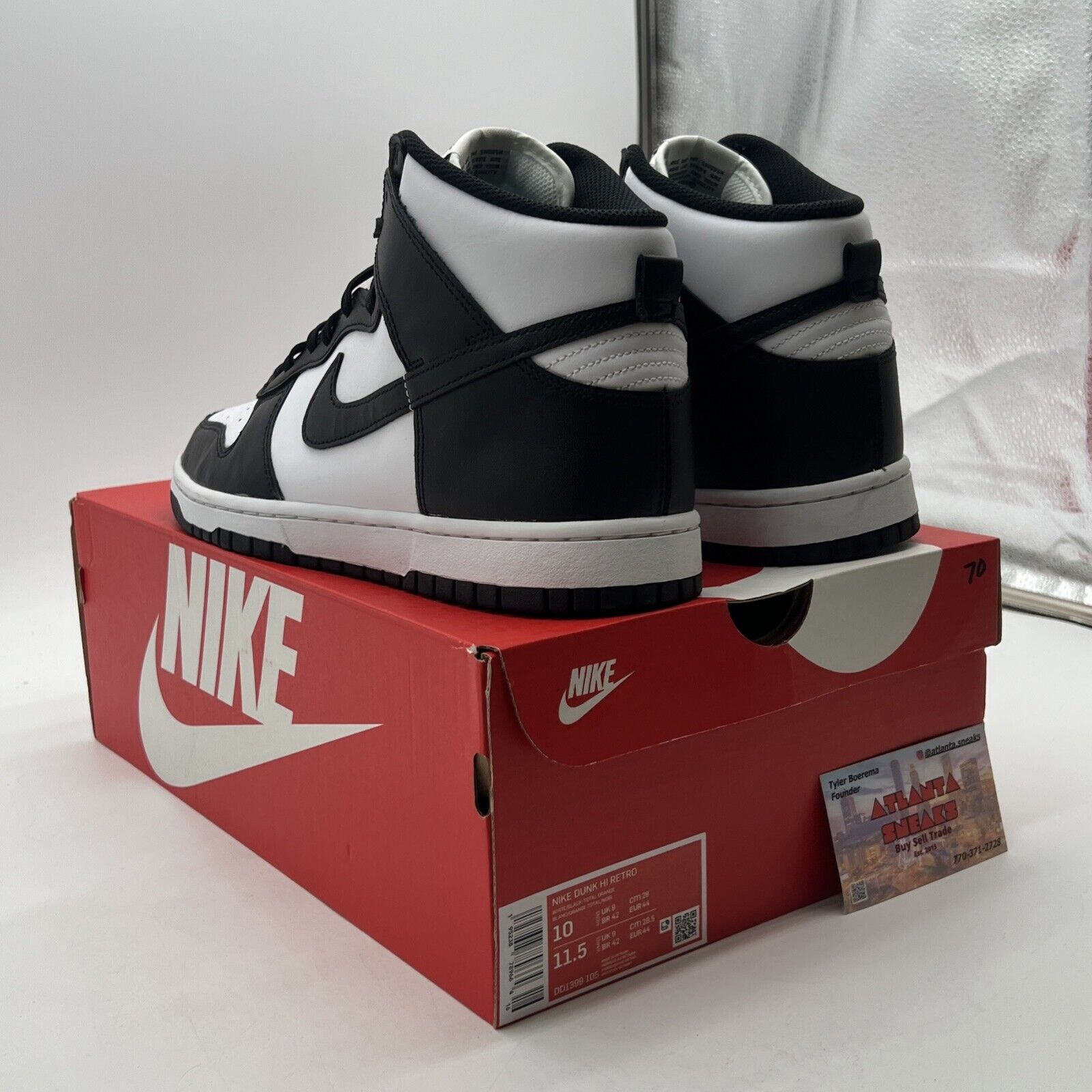 Size 10 - Nike Dunk High Black White (DD1399-105)