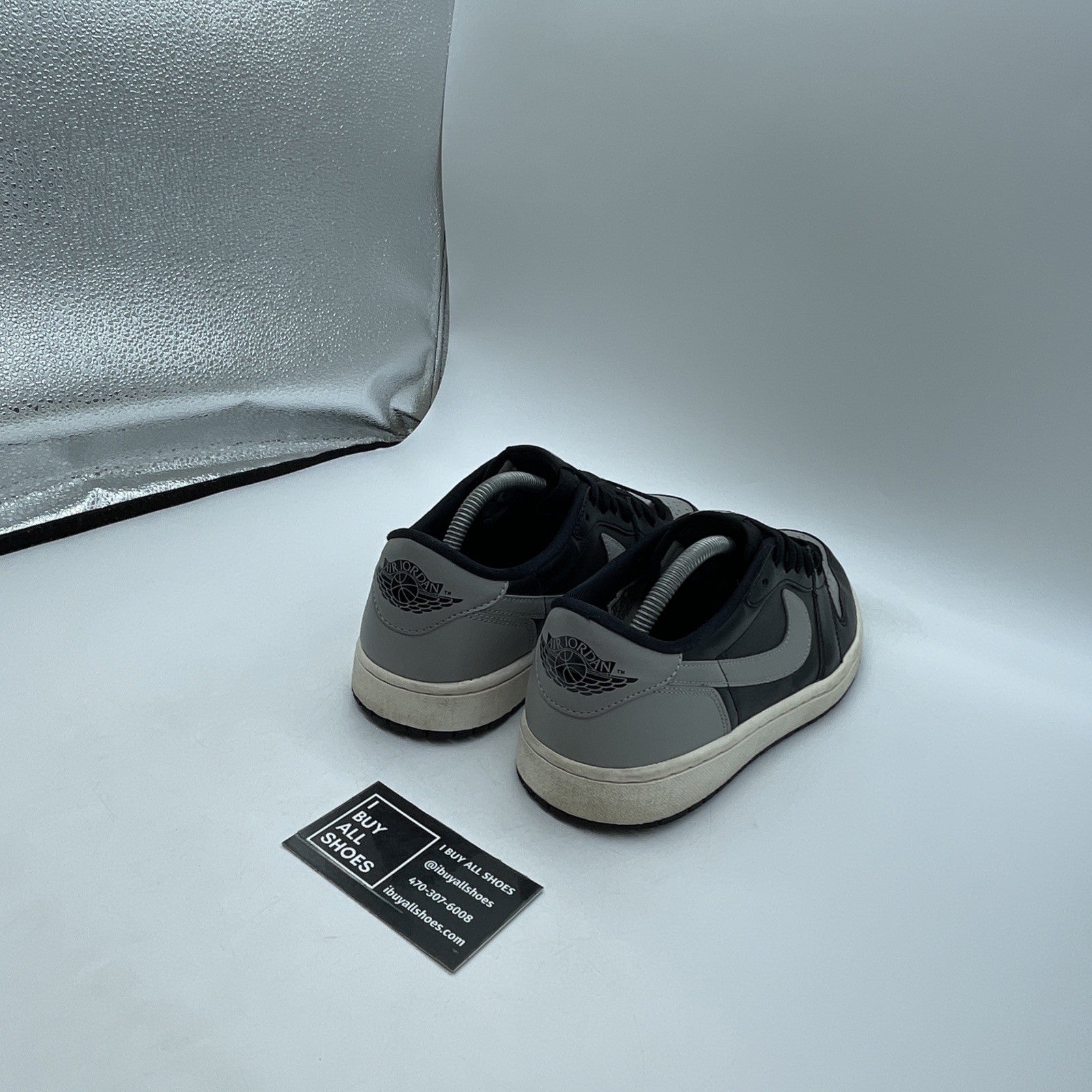 Size 9.5 - Air Jordan 1 Retro OG 2015 Low Shadow Grey Black Leather (705329-003)