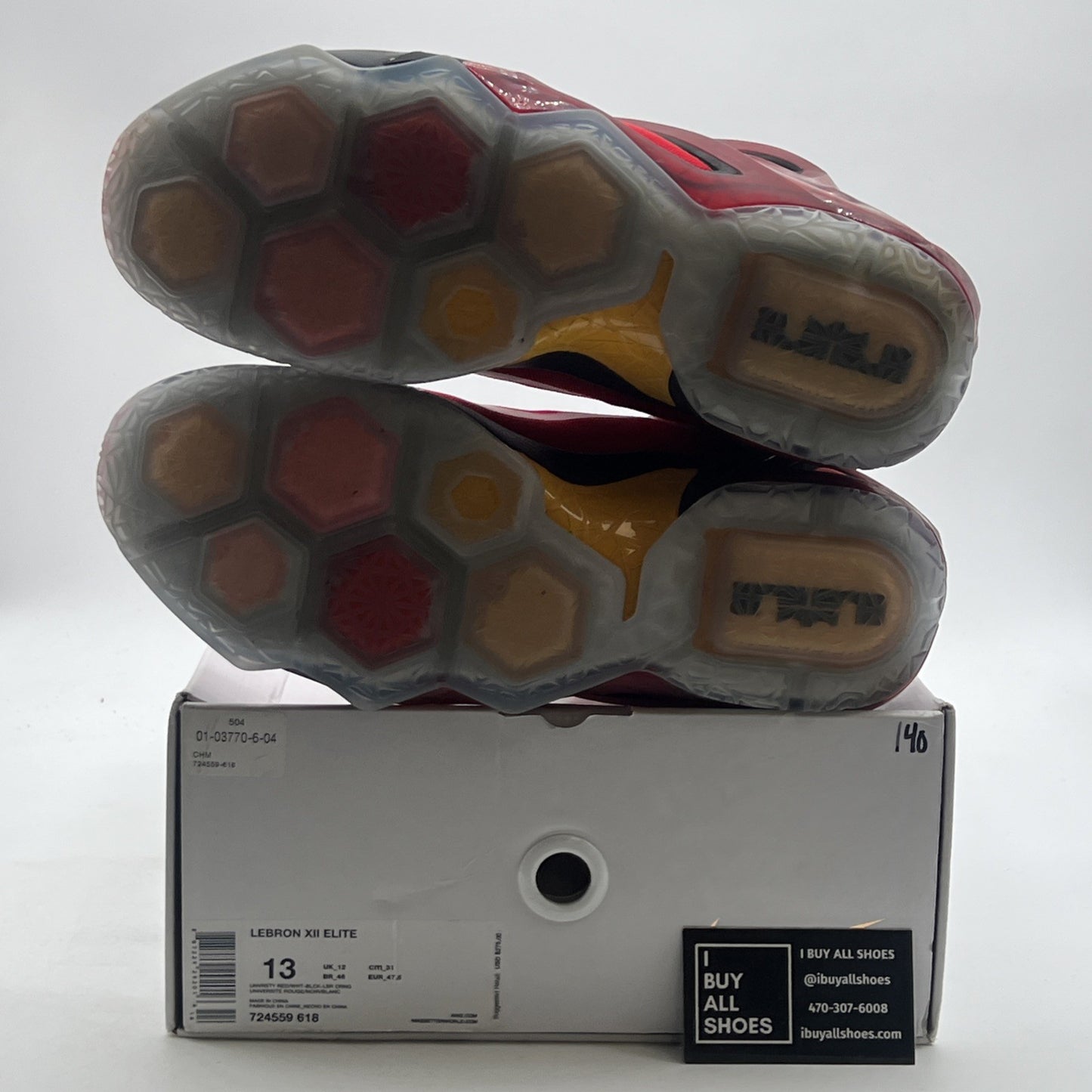 Size 13 - Nike LeBron 12 Elite Team (724559-618)