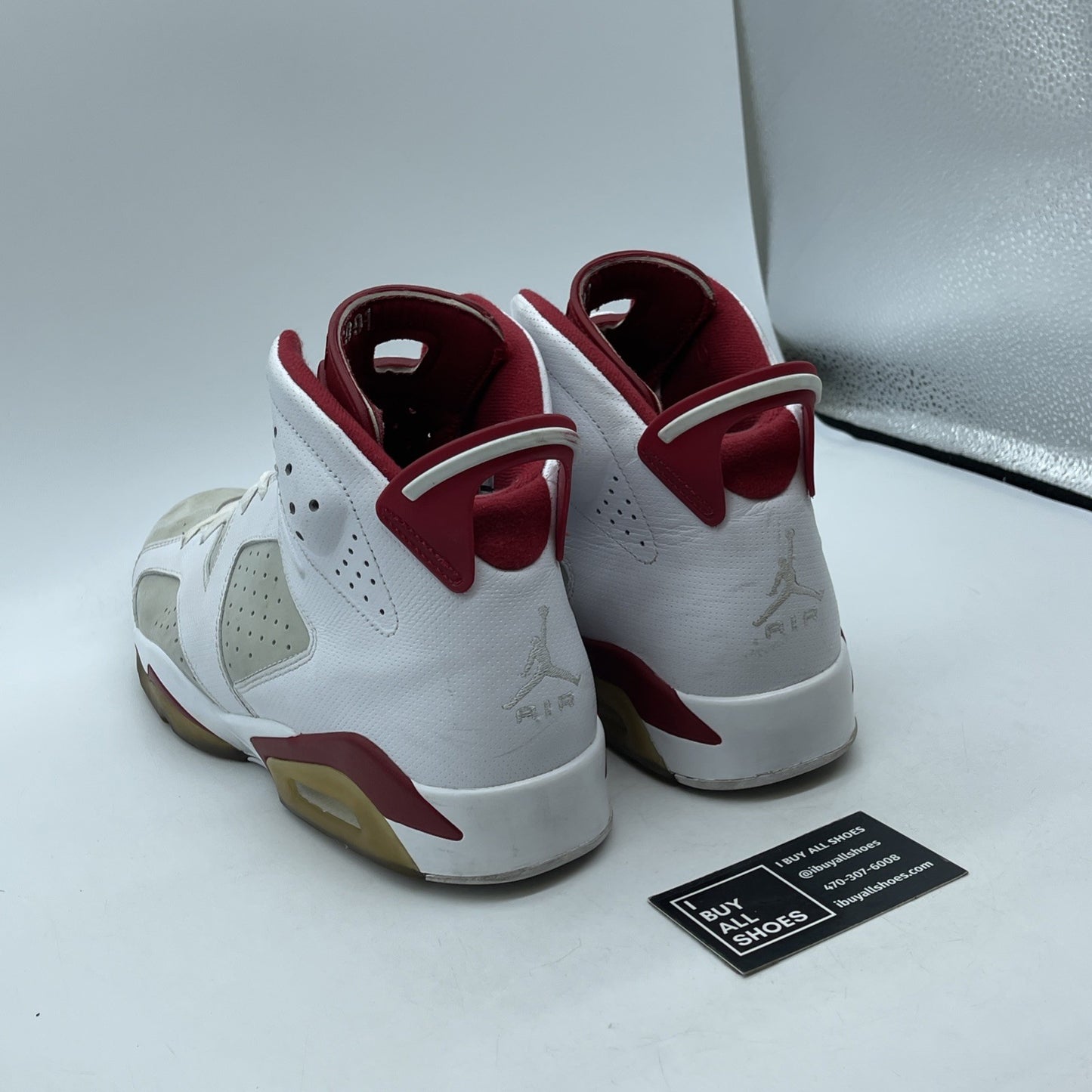 Size 12 - Air Jordan 6 Retro Alternate White Red Suede Leather (384664-113)