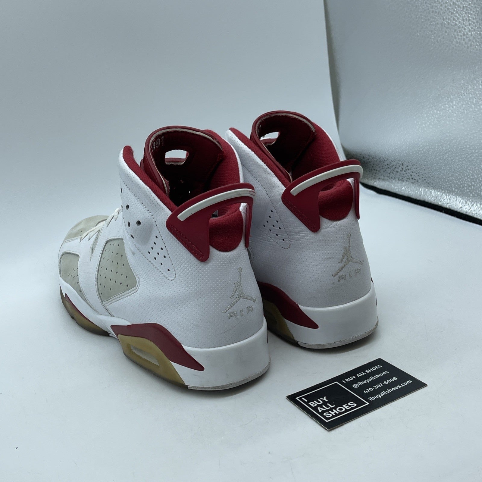 Size 12 - Air Jordan 6 Retro Alternate White Red Suede Leather (384664-113)