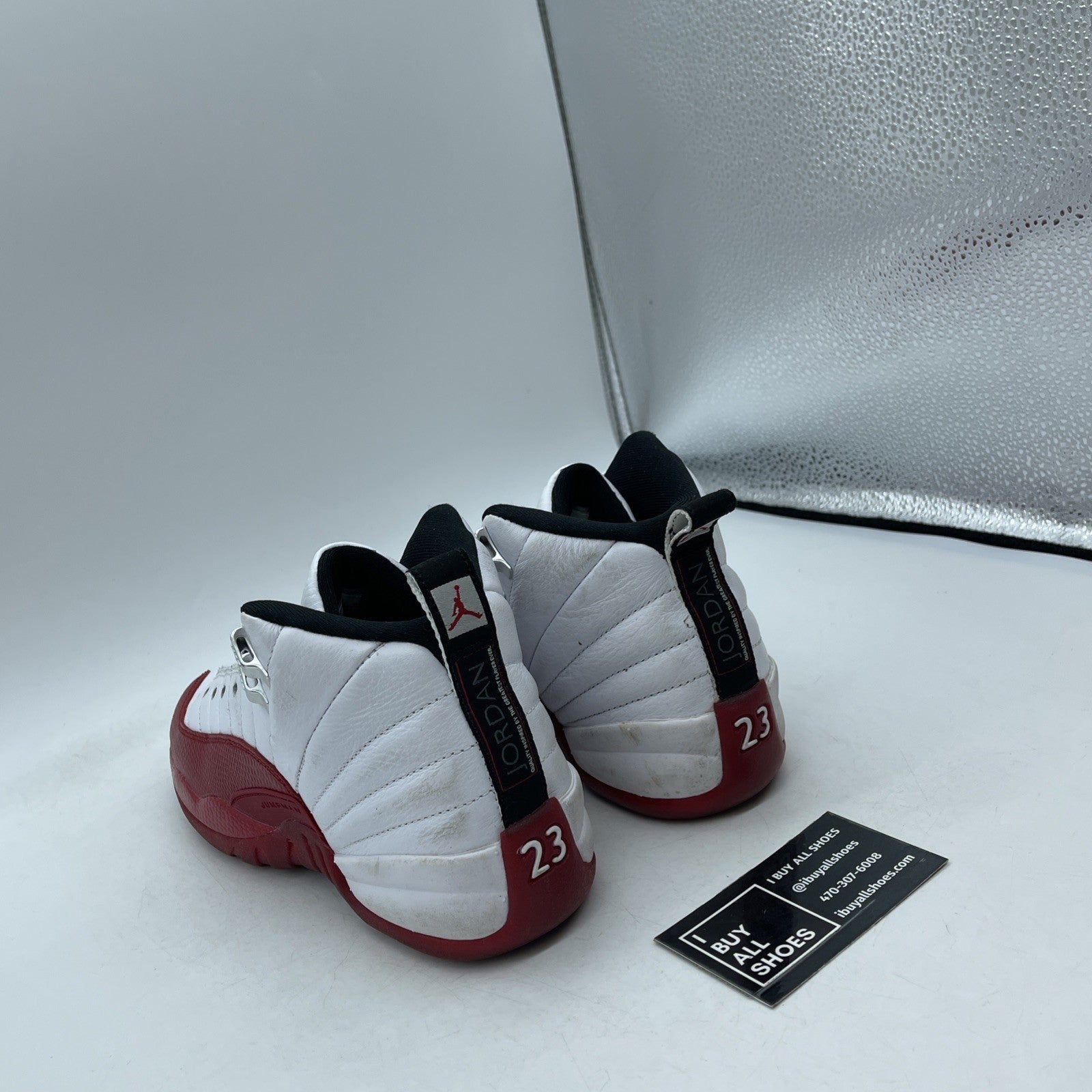 Size 4.5Y (GS) - Air Jordan 12 Retro Mid Cherry White Leather (153265-116)