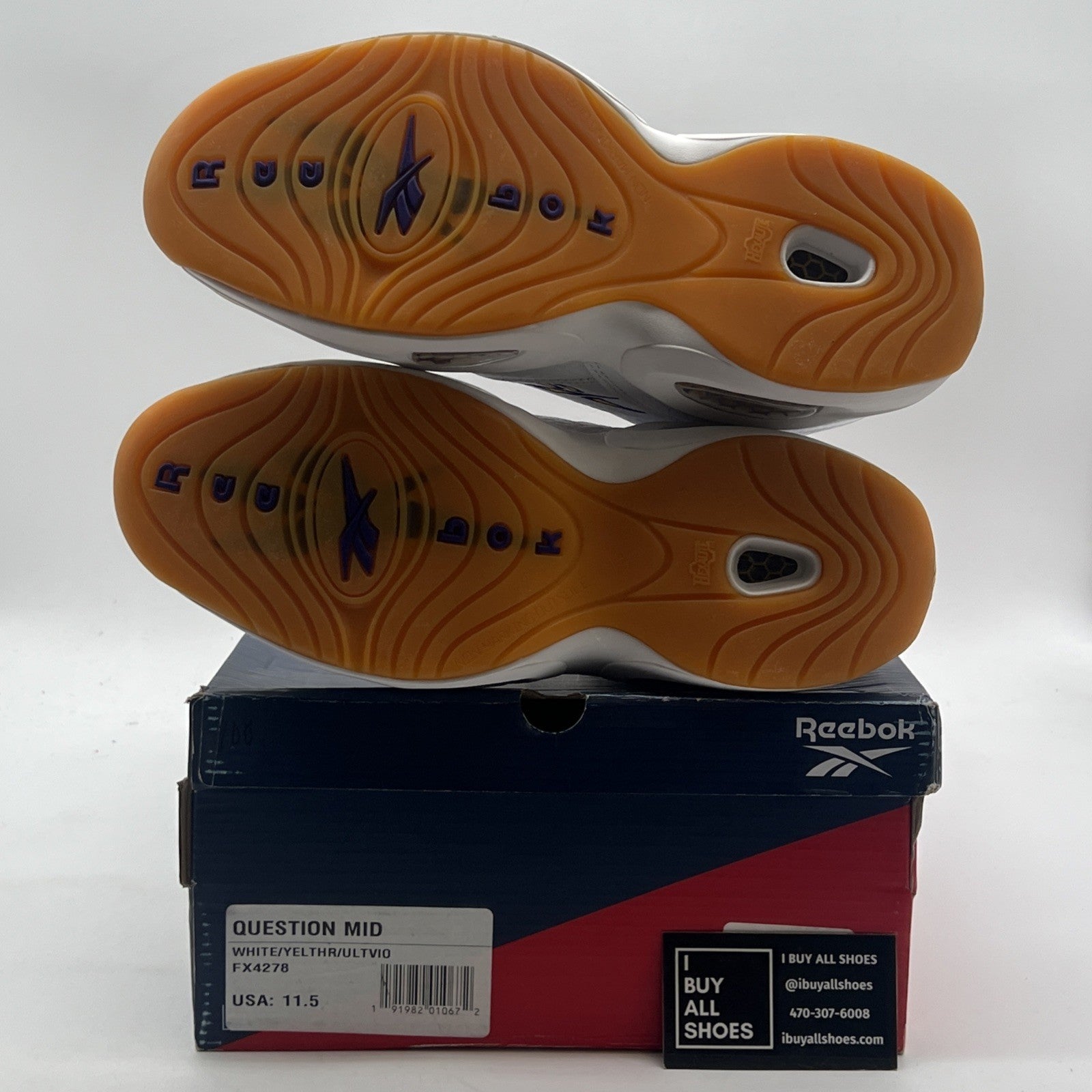 Size 11.5 - Reebok Question Mid Yellow Toe (FX4278)