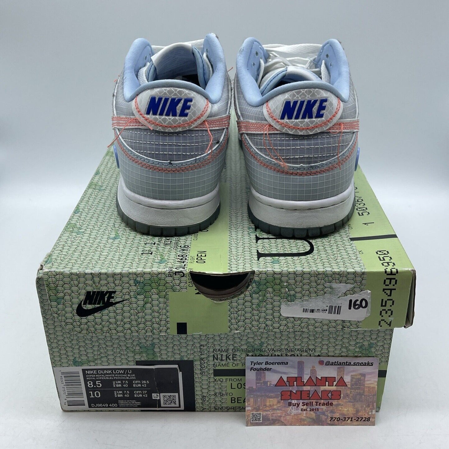 Size 8.5 - Nike Dunk Low x Union LA Passport Pack - Argon Blue (DJ9649-400)