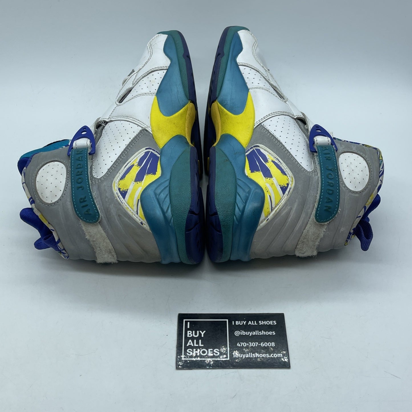 Size 9W - Air Jordan 8 Retro White Aqua White Silver Leather  (CI1236-100)