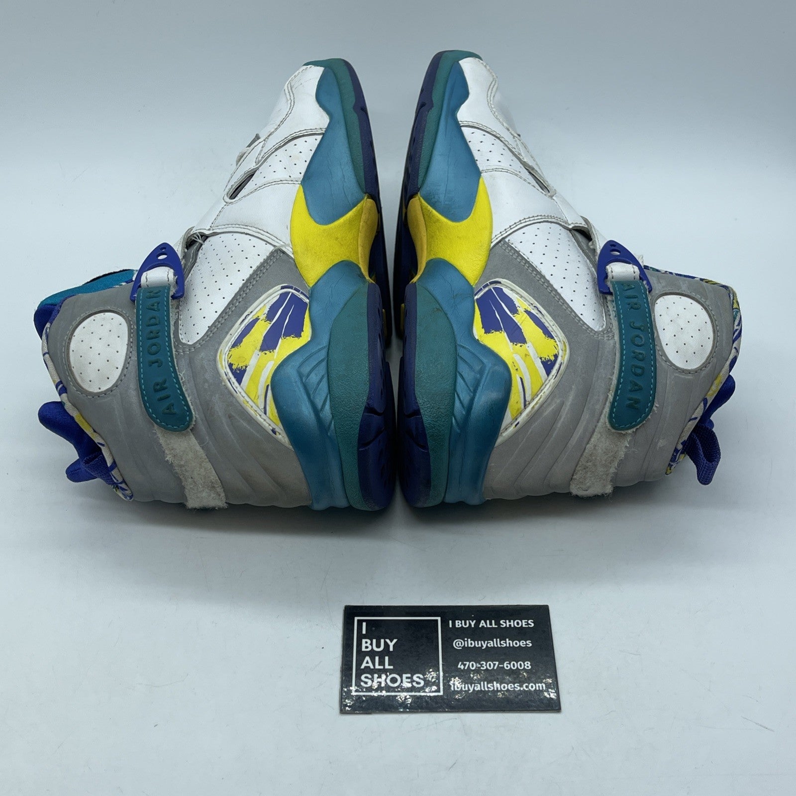 Size 9W - Air Jordan 8 Retro White Aqua White Silver Leather  (CI1236-100)