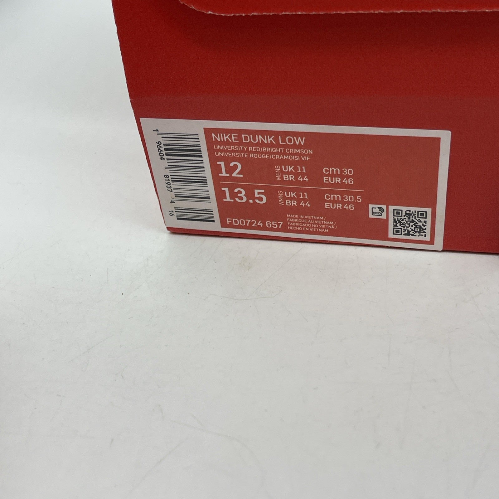 Size 12 - Nike Dunk Low ATL Red White Orange Suede (FD0724-657)