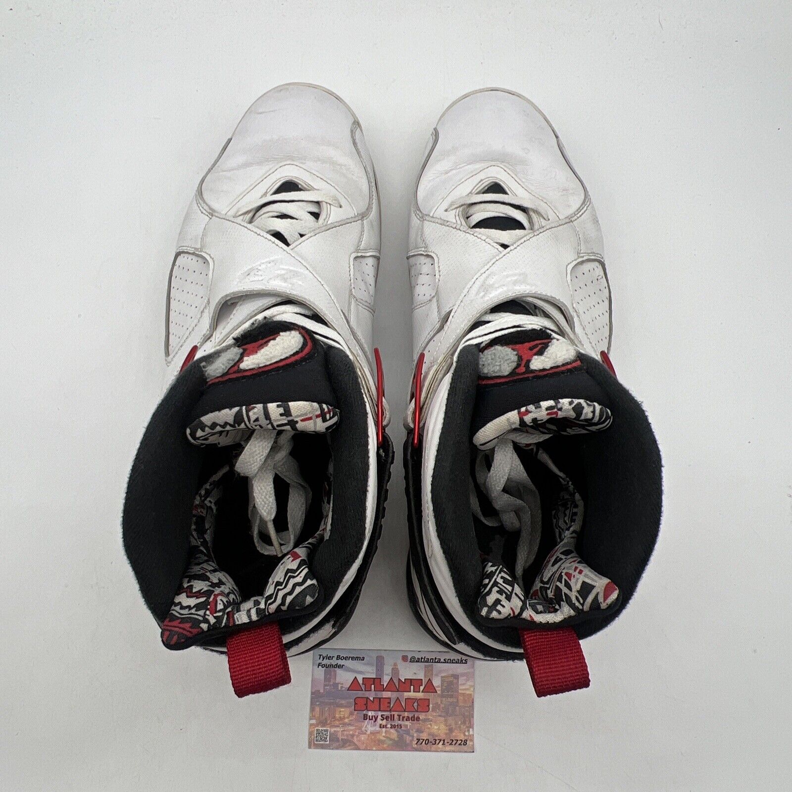 Size 13 - Air Jordan 8 Retro Alternate White Red Black Leather (305381-104)