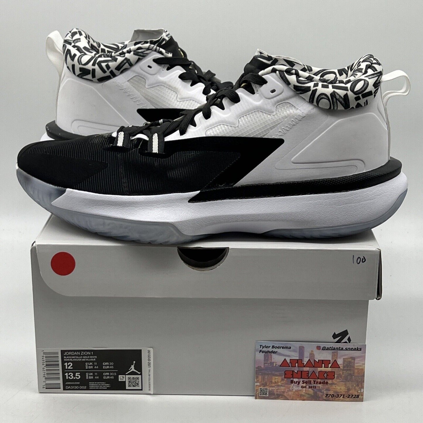 Size 12 - Air Jordan Zion 1 Gen Zion Black White Icey (DA3130-002)