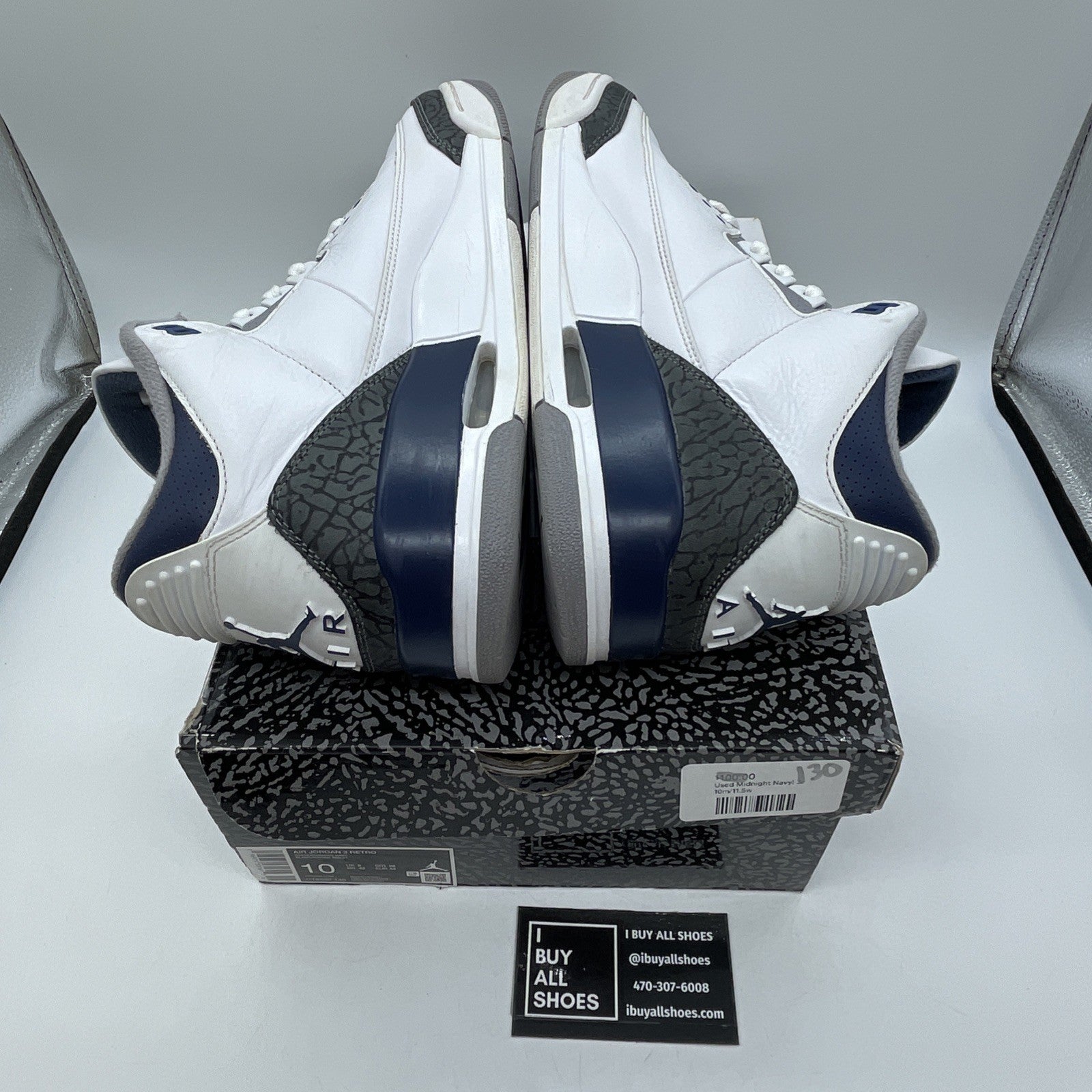 Size 10 - Air Jordan 3 Retro Midnight Navy White Suede Leather (CT8532-140)