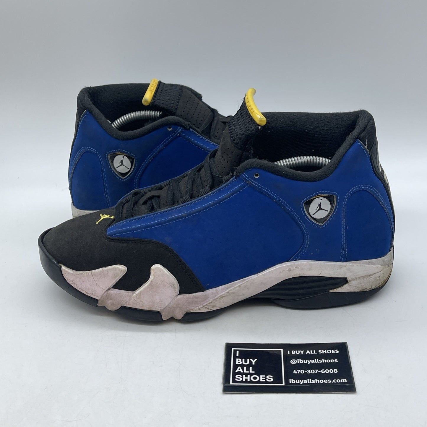 Size 9 - Air Jordan 14 Retro Laney Blue Black White Suede (487471-407)