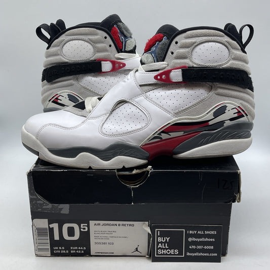 Size 10.5 - Air Jordan 8 Retro 2008 Countdown Pack White Grey (305381-103)