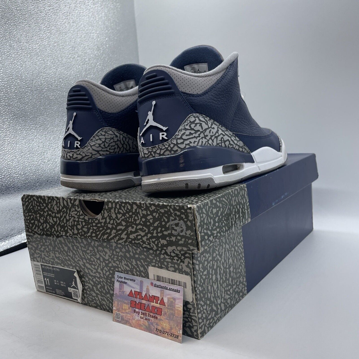 Size 11 - Jordan 3 Retro Blue Grey White Leather Suede (CT8532-401)
