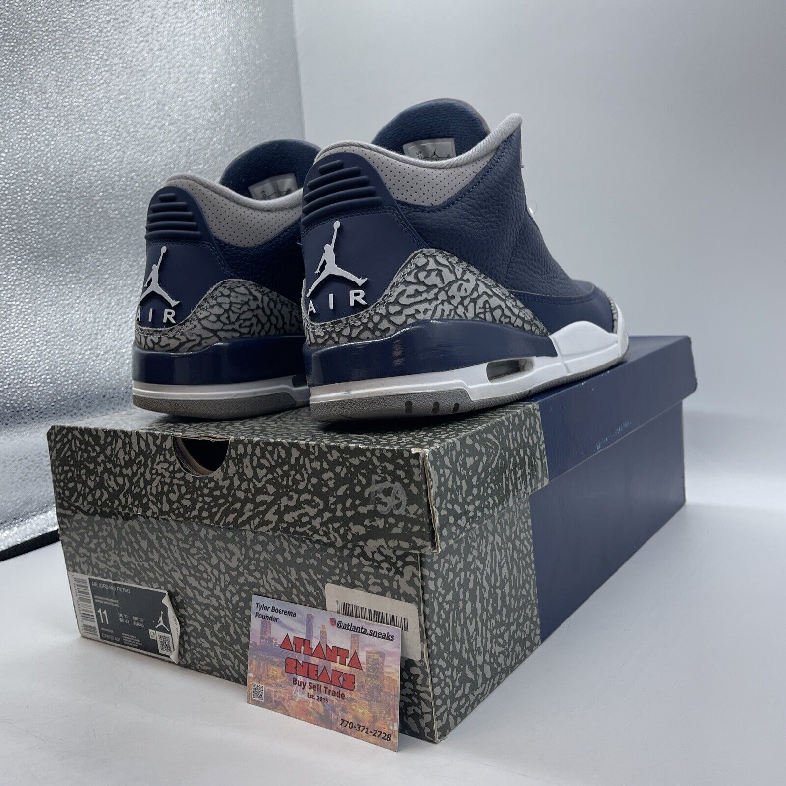 Size 11 - Jordan 3 Retro Blue Grey White Leather Suede (CT8532-401)