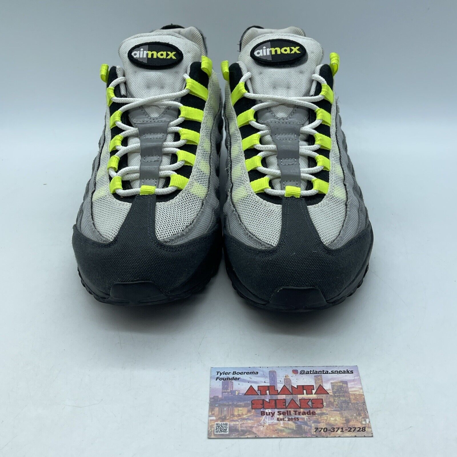 Size 10 - Nike Air Max 95 SP Neon Patch Gray Suede Black Leather (747137-170)