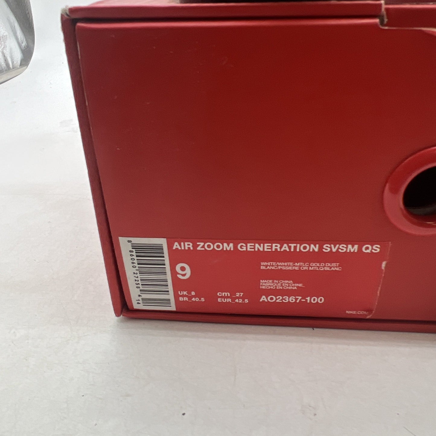 Size 9 - Nike Air Zoom Generation Retro QS SVSM (AO2367-100)