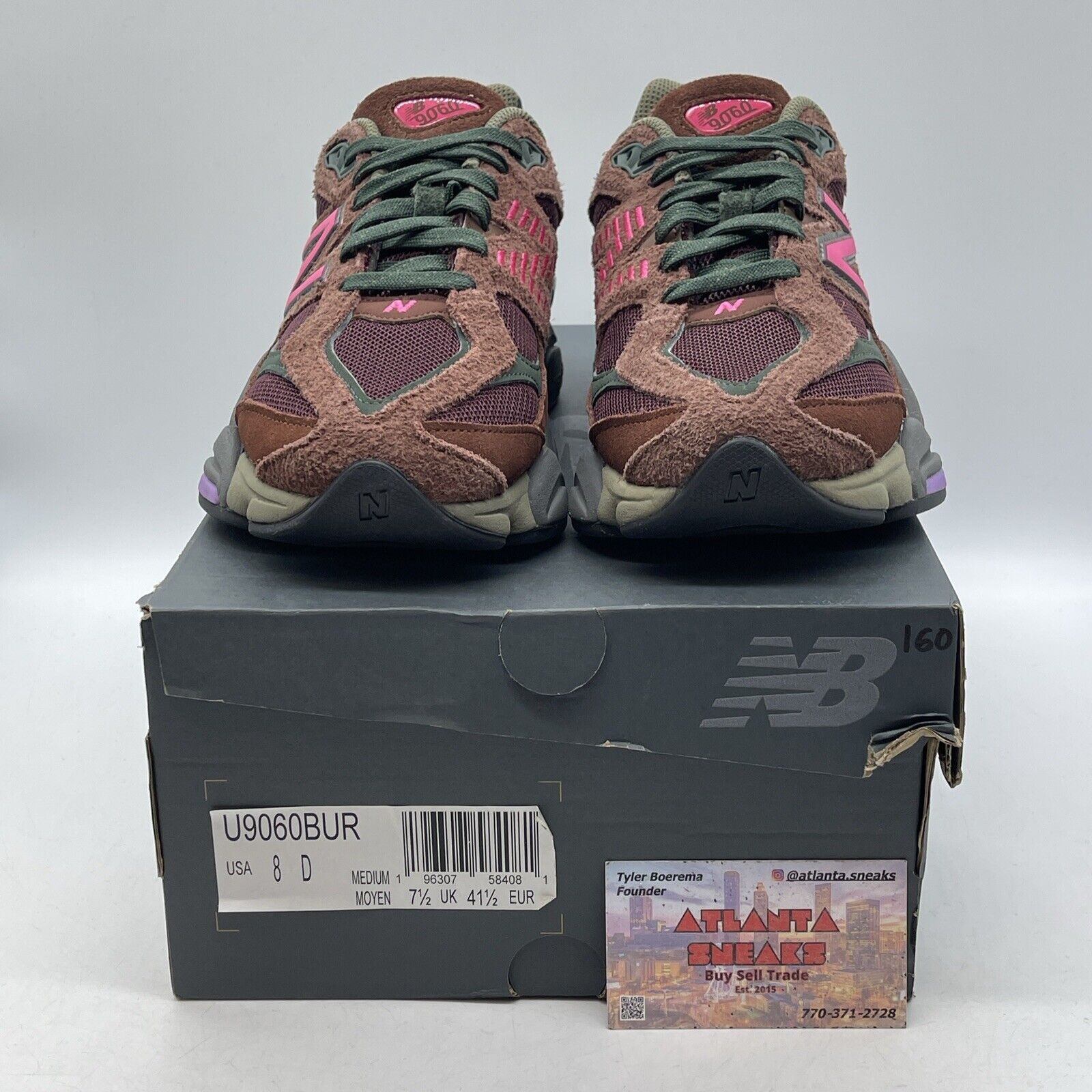 Size 8 - New Balance 9060 Burgundy Pink Brown Green Suede (U9060BUR)