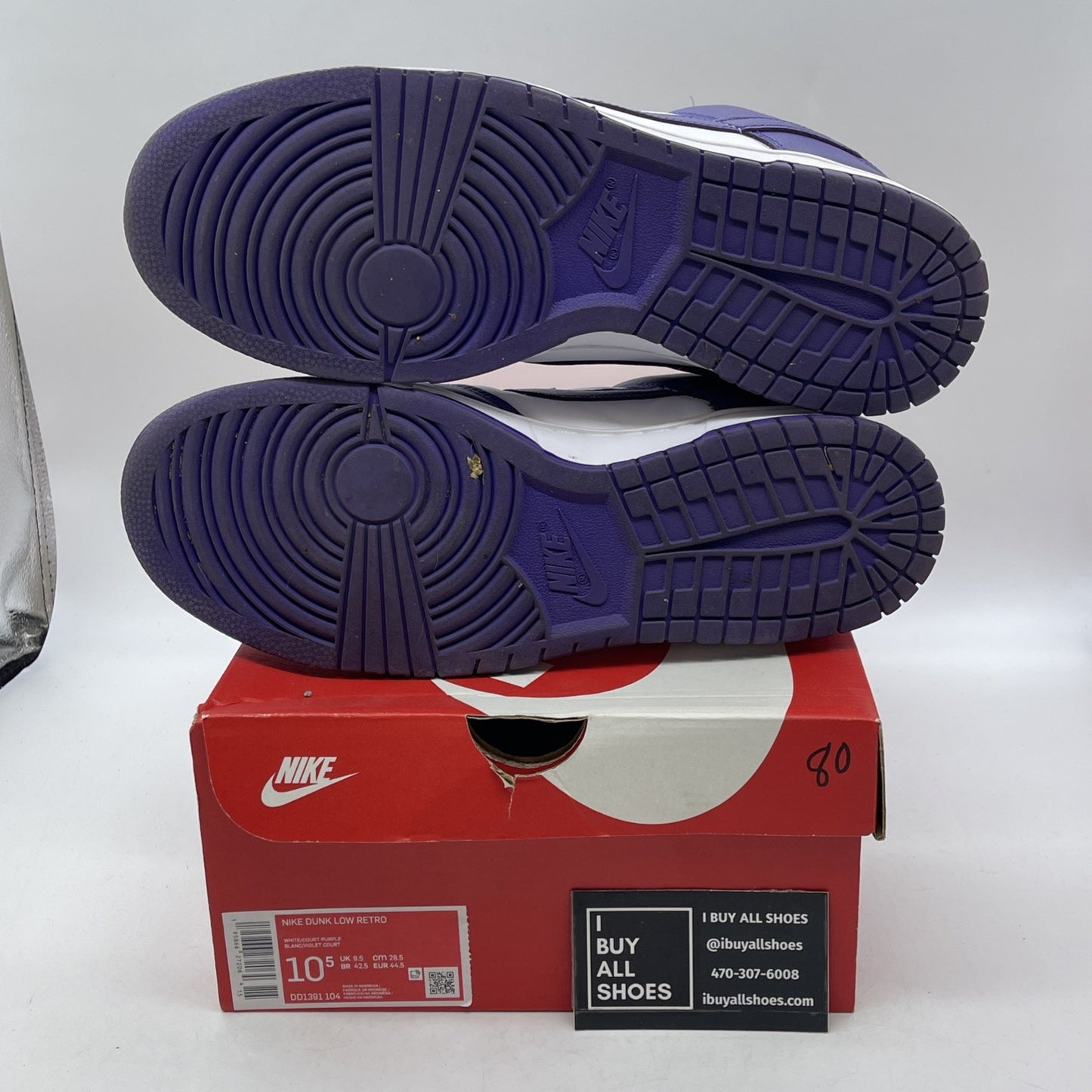 Size 10.5 - Nike Dunk Low Retro Court Purple 2022 White Leather (DD1391-104)