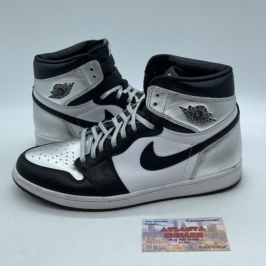 Size 11.5 - Jordan 1 High OG Metallic Silver White Black Leather (CD0461-001)