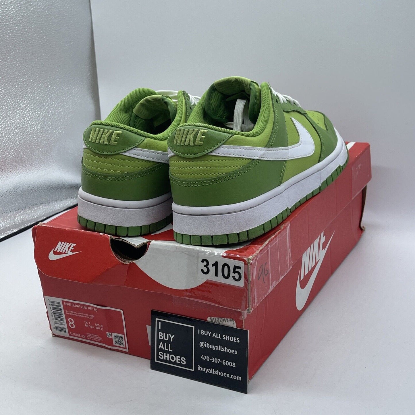 Size 8 - Nike Dunk Low Chlorophyll Green White Suede Leather (DJ6188-300)