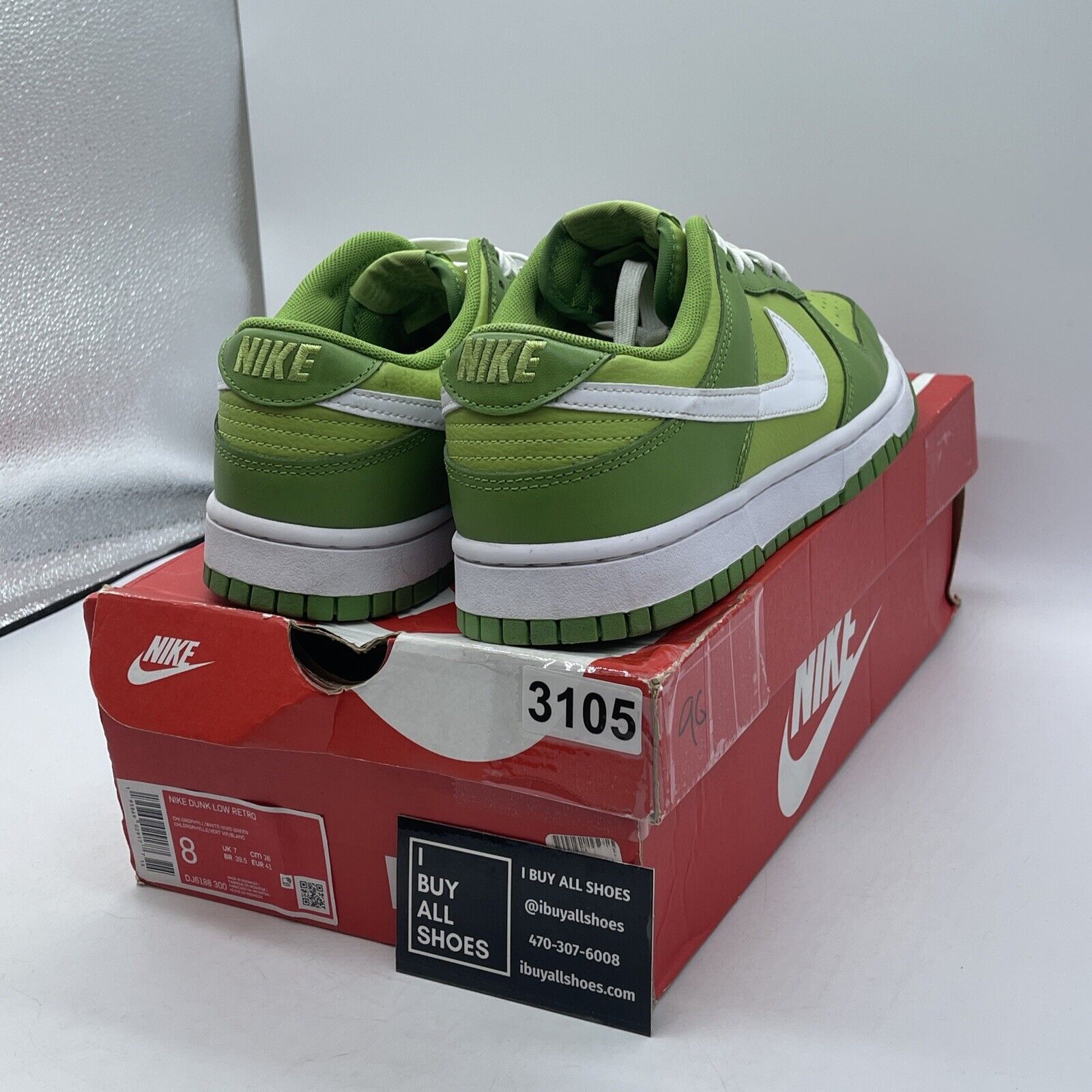 Size 8 - Nike Dunk Low Chlorophyll Green White Suede Leather (DJ6188-300)