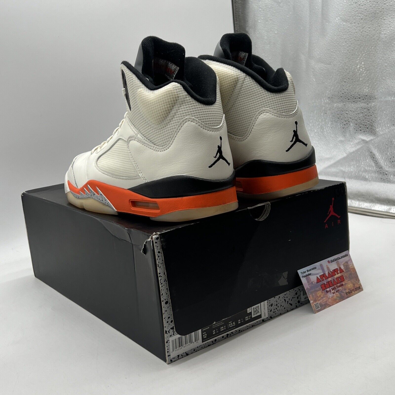 Size 12 - Jordan 5 Shattered Backboard Black Grey Orange (DC1060-100)