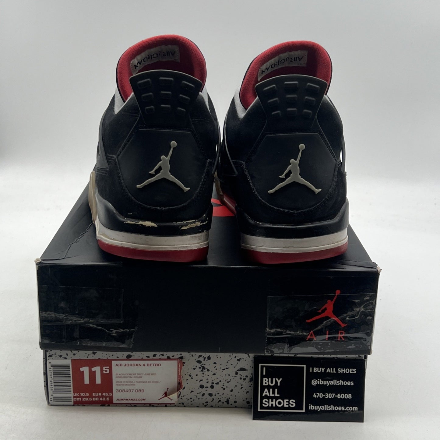 Size 11.5 - Air Jordan 4 Retro bred release 2012 (308497-089)