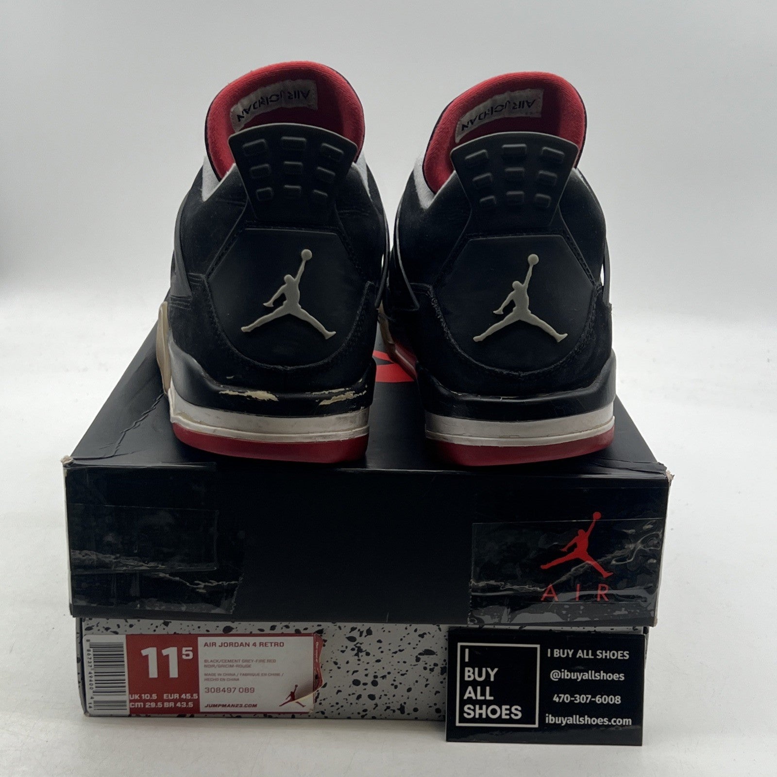 Size 11.5 - Air Jordan 4 Retro bred release 2012 (308497-089)